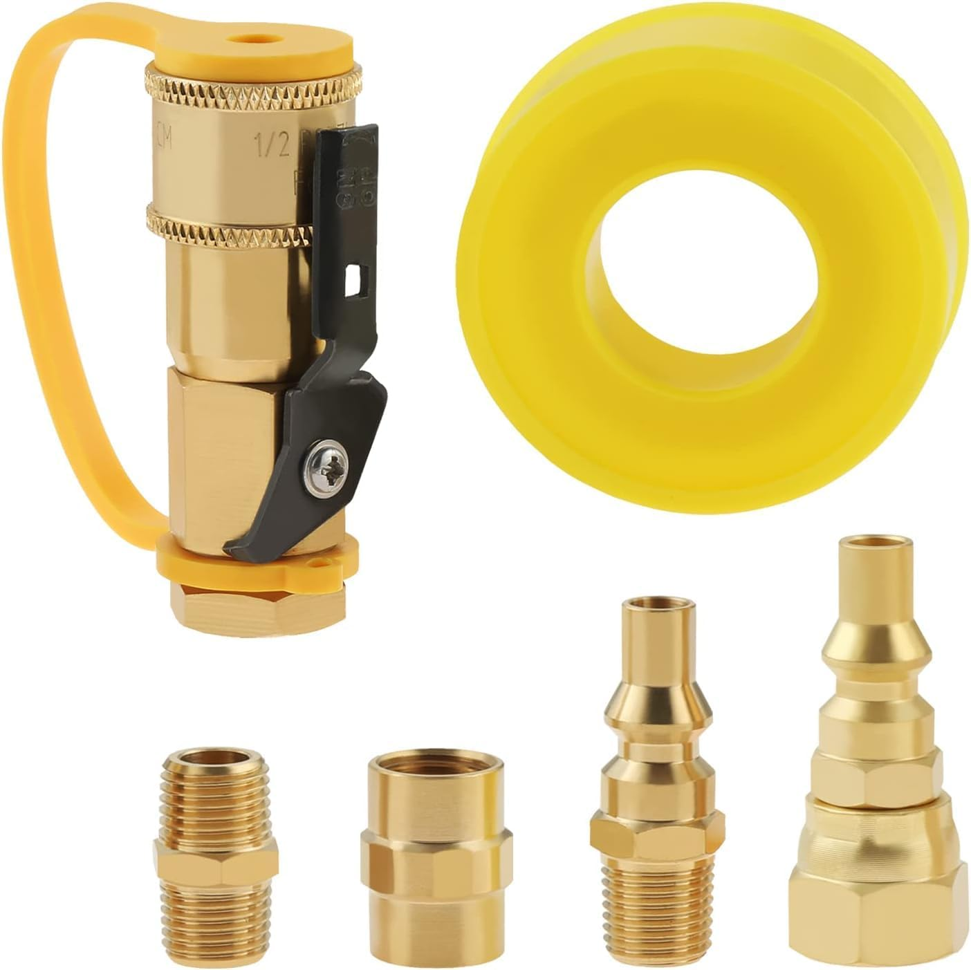 Dophee 1/4Inch RV Quick Connect Fittings Adapter Valve, Shutoff Valve and Full Flow Plug Kit for RV, Camper, Trailer,Bbq, Sturdy and Durable,No Leakage image number 5