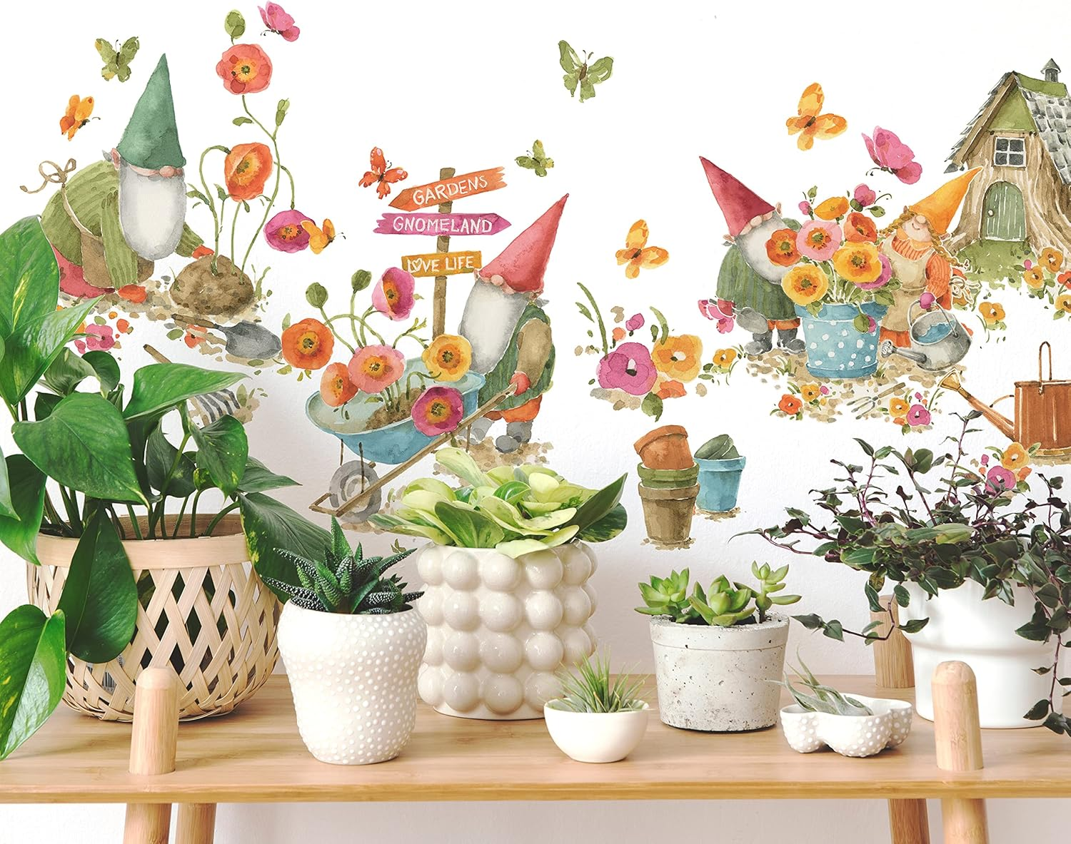 Roommates RMK3261GM Lisa Audit Garden Flowers Peel and Stick Giant Wall Decals image number 1