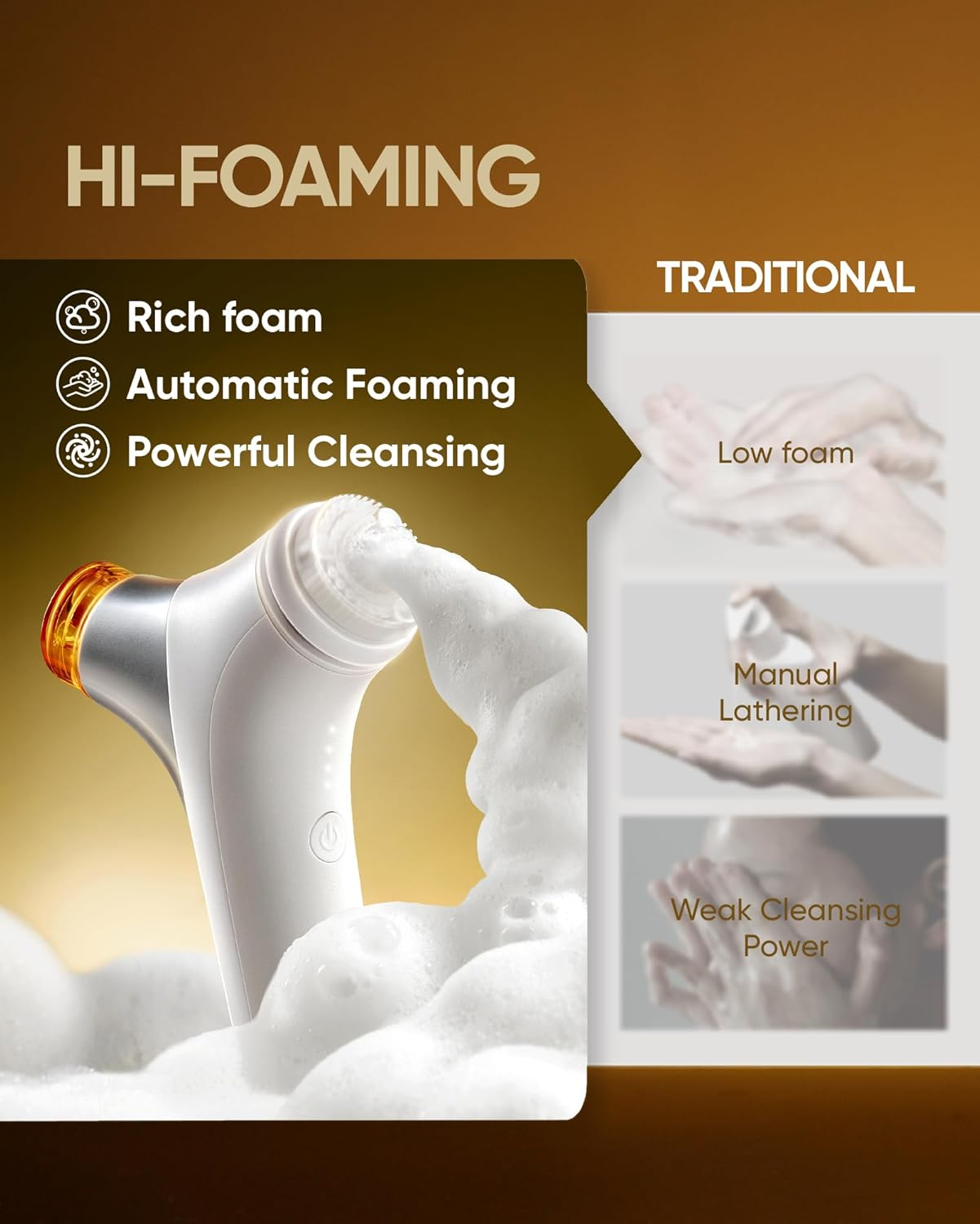 Kingdo 2-In-1 Face Scrubber & Makeup Remover Device, Smart Automatic Foaming Facial Cleansing Brush Exfoliator with Face Cleanser for Deep Cleansing & Exfoliating & Removing Makeup Skin Care image number 4