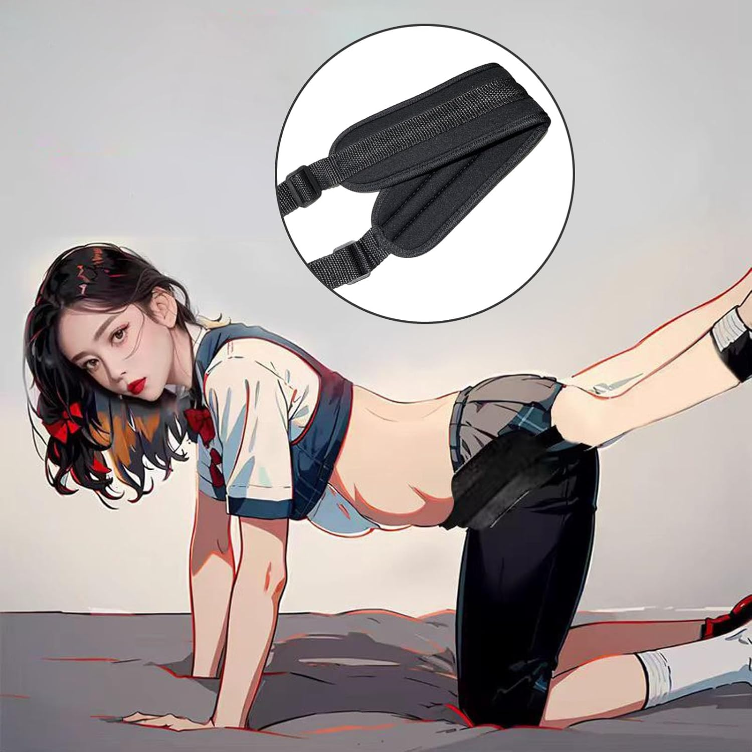 Mineens BDSM Bondage Strap Sex Sling & Adult Sex Harness for Couples - Adjustable Auxiliary Posture Belt, Sex Sling for Bedroom Play, Game Slave Cosplay(Black) image number 2