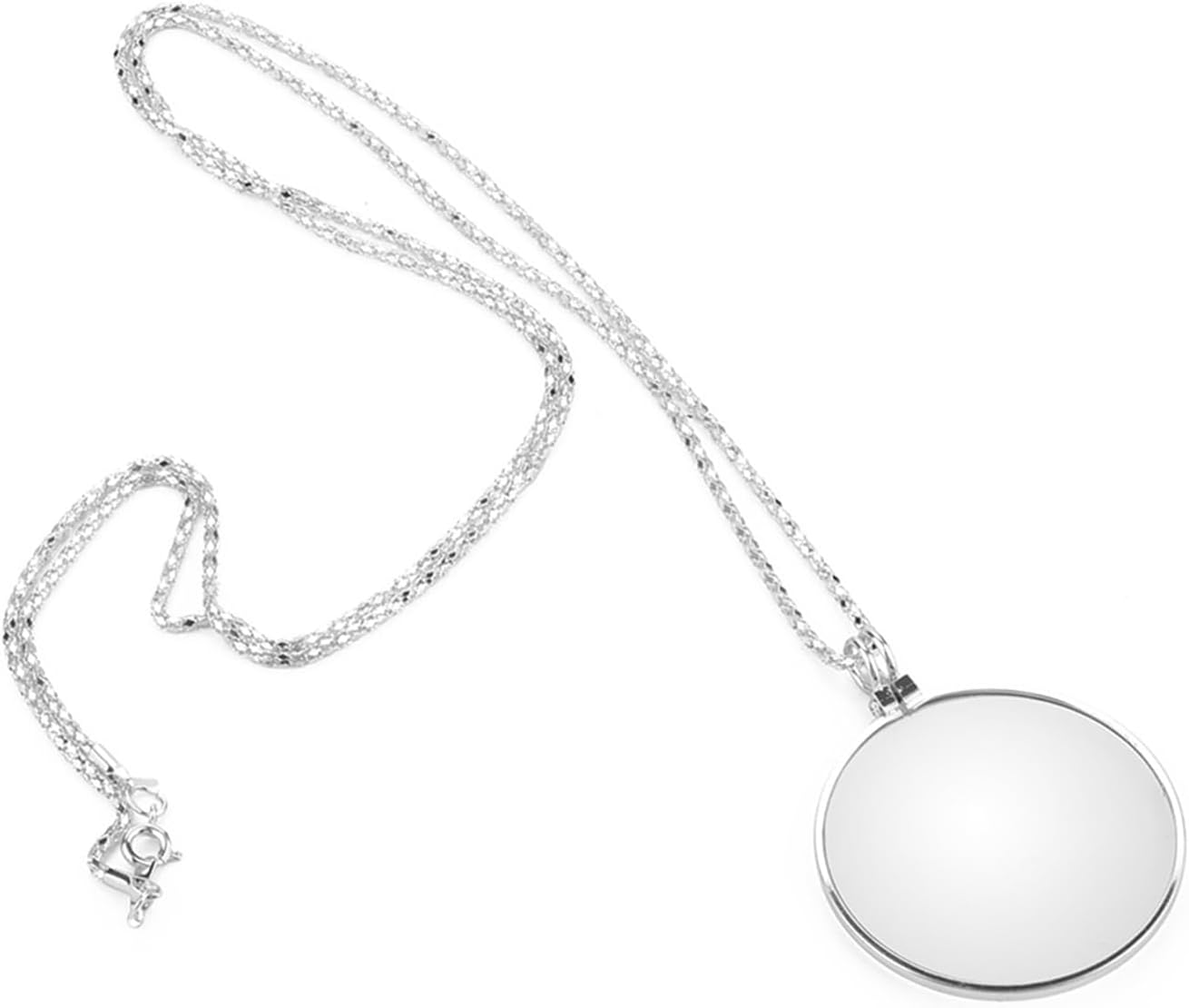 5X Magnifier Monocle Necklace Magnifying Glass Loupe Jewelry Reading Loupe Silver (Gold)