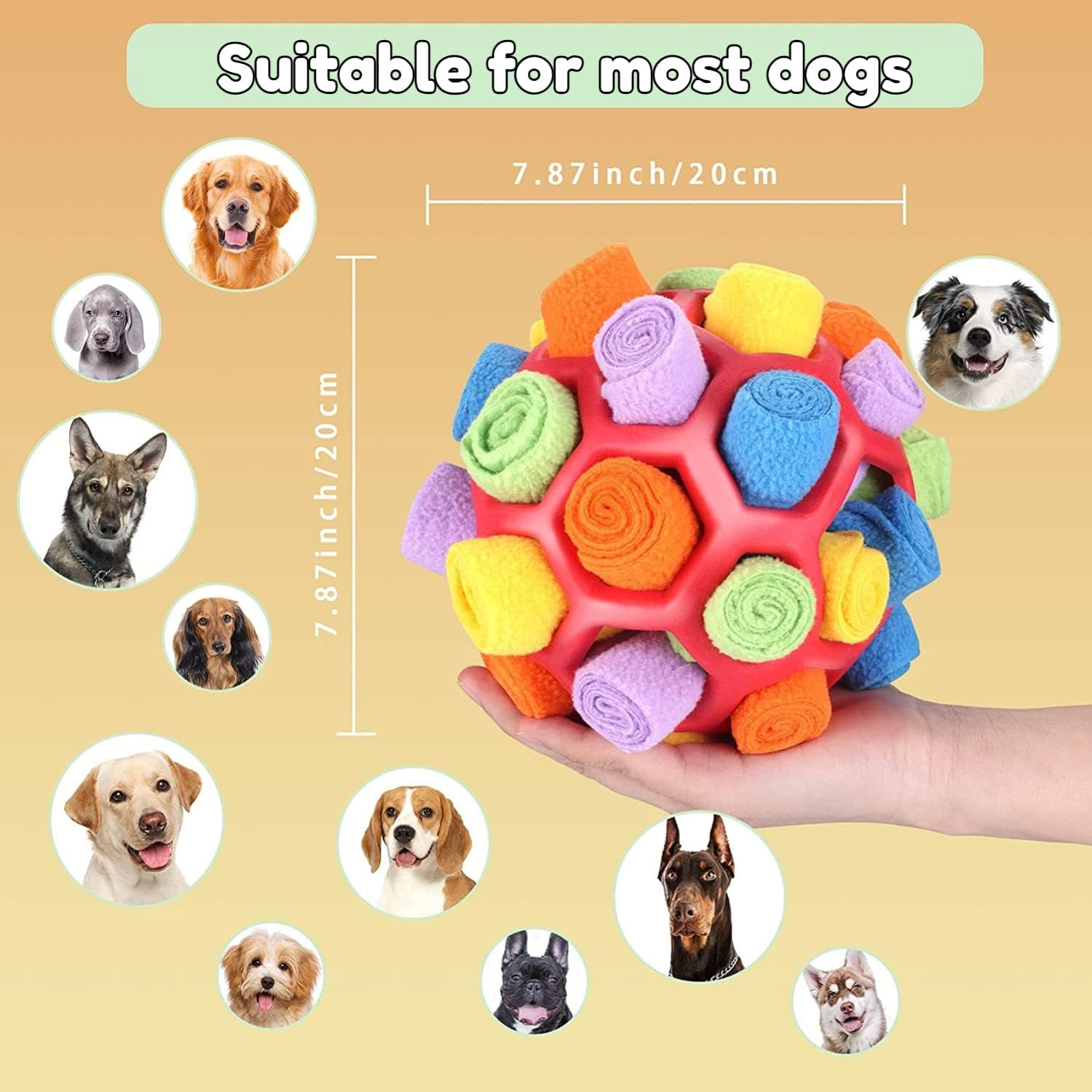 Dog Snuffle Ball Toy,Dog Interactive Puzzle Toys Dog Toys for Slow Feeder Training Dog Chew Toys for Encourage Natural Foraging Skills (A)