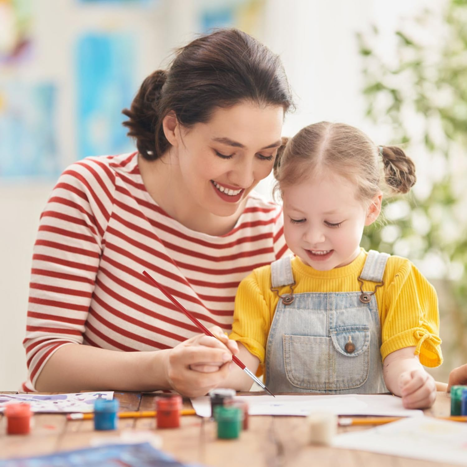 Fine Detail Paint Brush, 30Pcs Set, Mixed, Nylon Wood, Small Medium Large, round Pointed Bristle, PAINT_BRUSH image number 5