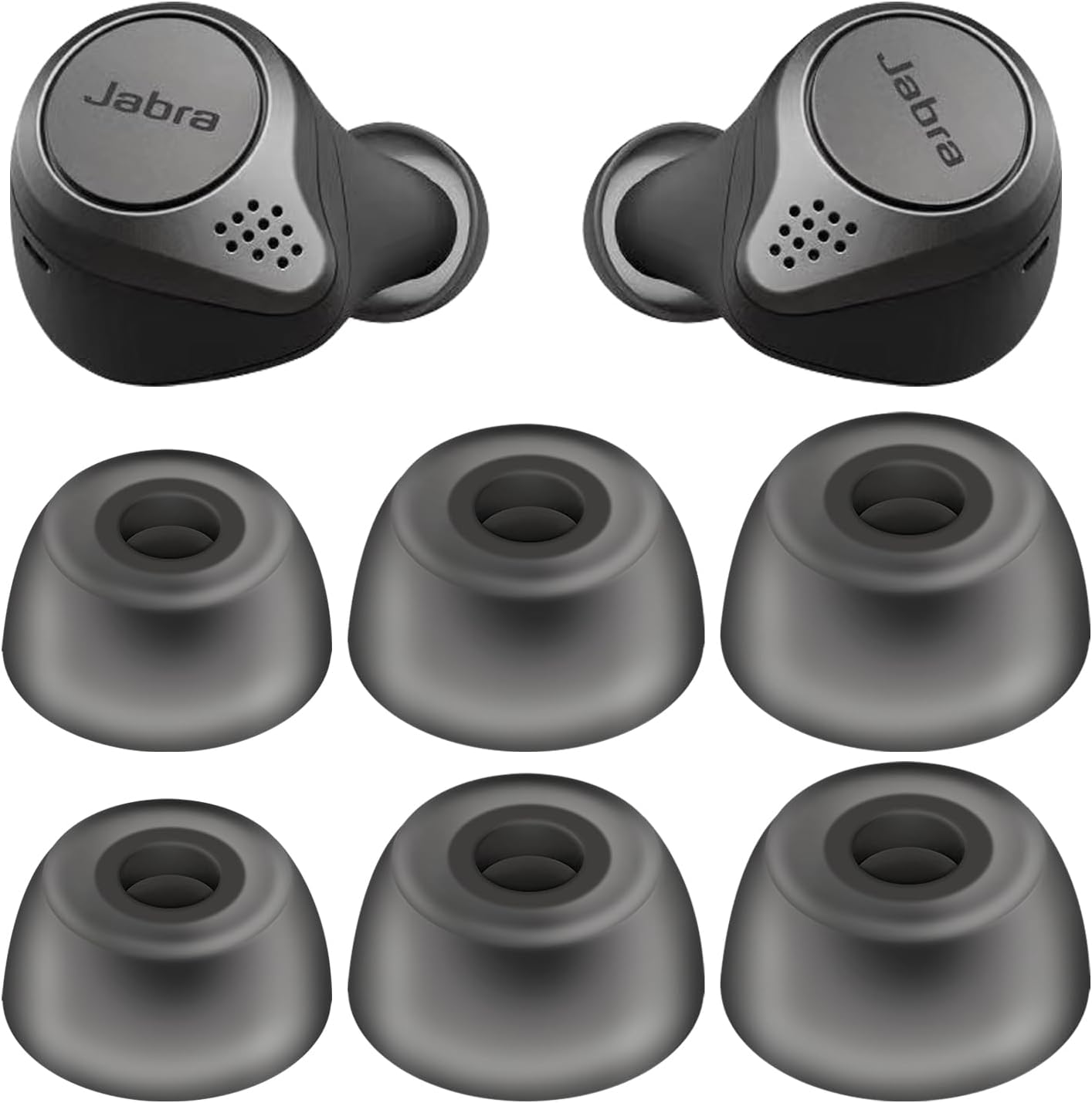 Replacement Eartips Compatible with Jabra Elite 75T/ 65T/ Active/ 7 Pro/Elite 3/ Elite 4 Earbuds, Silicone Earbuds Eartips Buds Cover Set image number 2