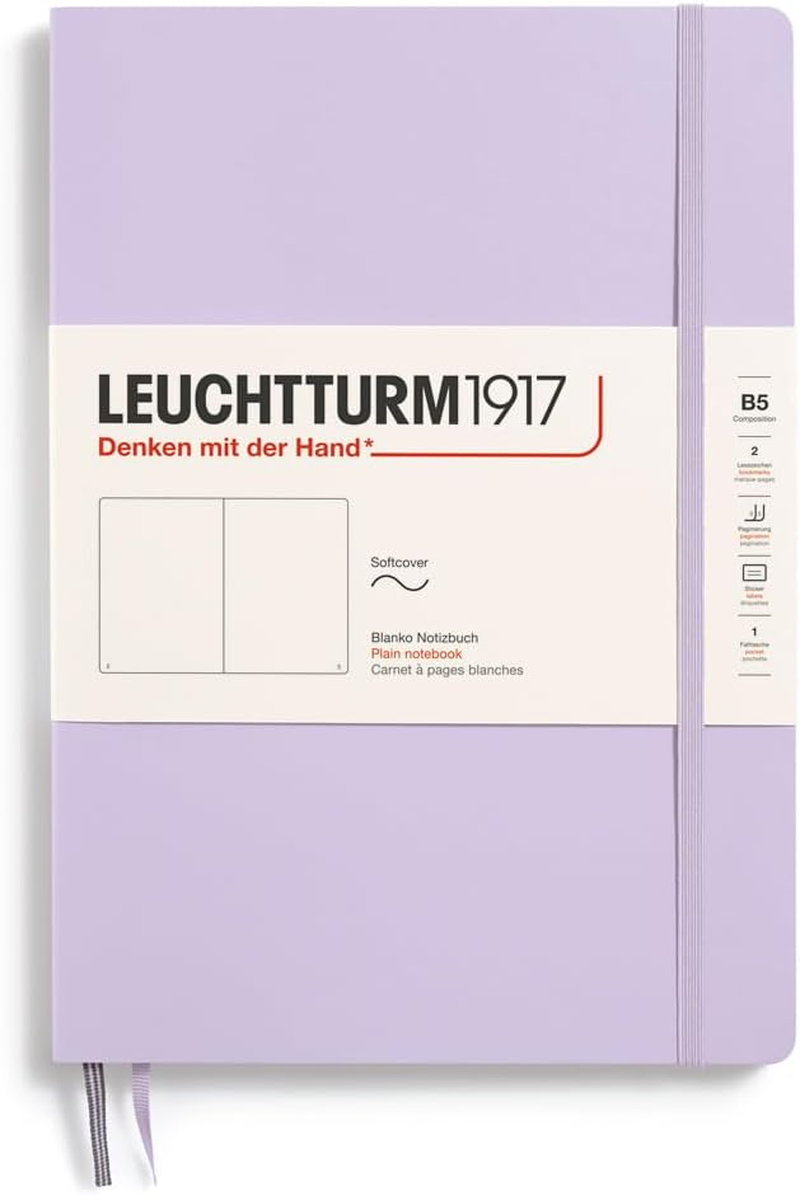 LEUCHTTURM1917 365633 Notebook Composition (B5), Soft Cover, 123 Numbered Pages, Rising Sun, Blank