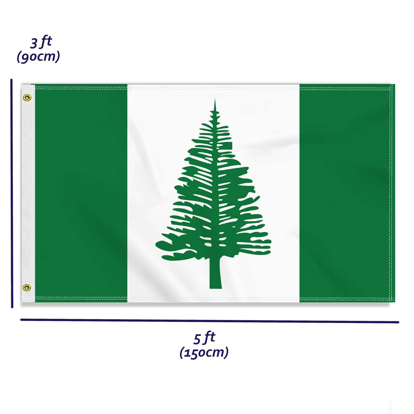 3&times;5 FT Large Norfolk Island Flag, 90&times;150 CM Big 100D Norfolk Island Outdoor Banner,Tiny Doube Side Printing Decor for Patio Garden with Brass Gromment image number 2