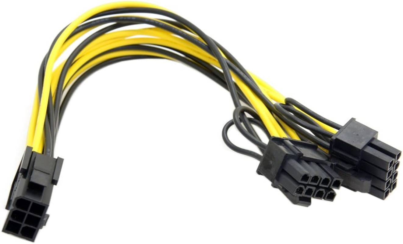 Cablecc PCI-E PCI Express ATX 6Pin Male to Dual 8Pin & 6Pin Female Video Card Extension Splitter Power Cable - 6Pin To 8Pin*2 image number 2