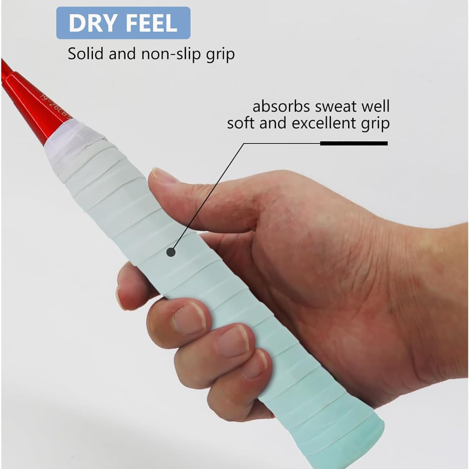 10 Pack of anti Slip and Moisture Absorbing Grip Straps, Highly Comfortable Overgrip Tennis Racket Tape, Absorbent and Dry Feel Tennis/Pickleball/Badminton Grips Overgrip Tape image number 5