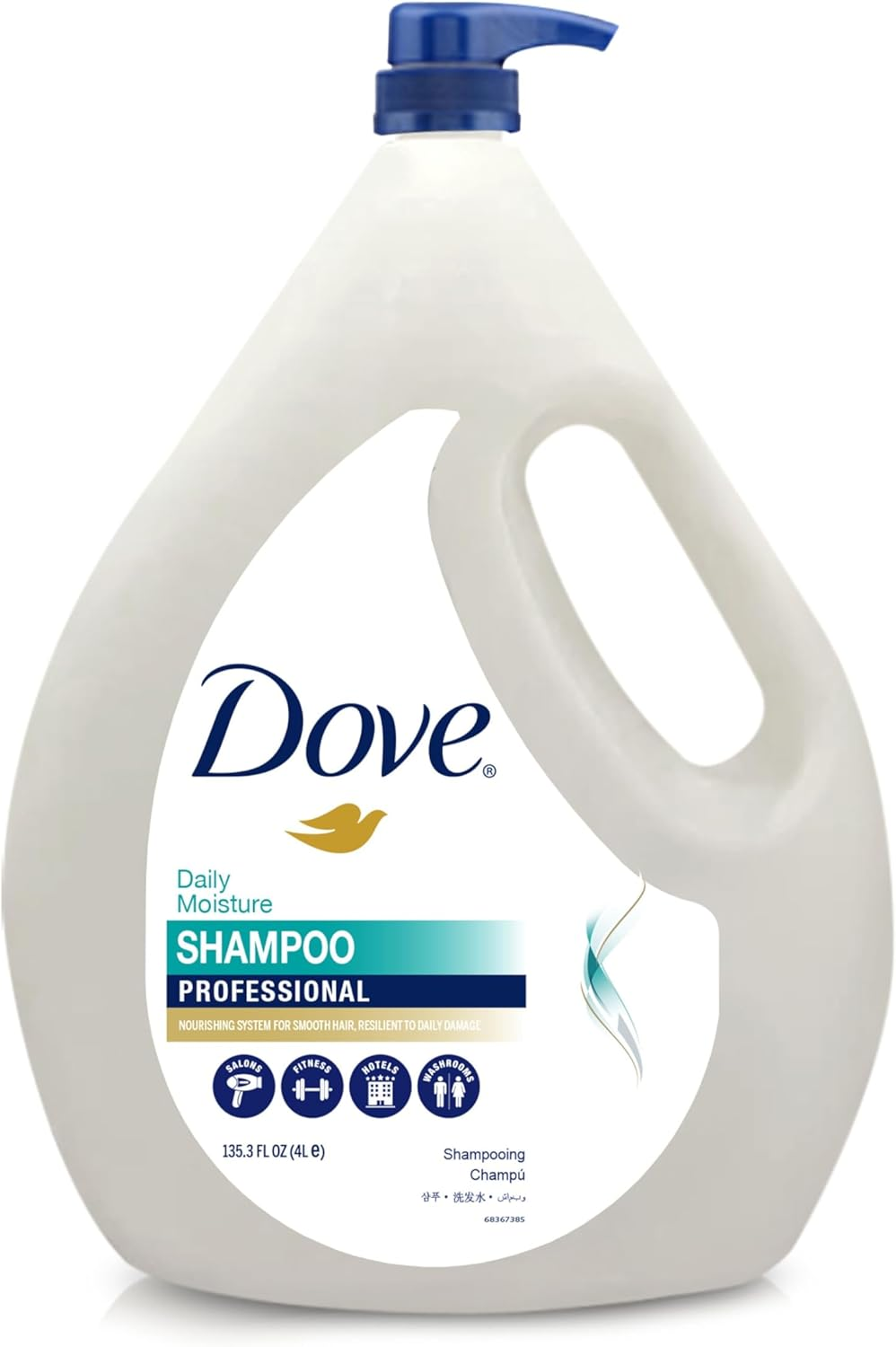 Dove Daily Moisture Shampoo 4 Litre, White image number 2