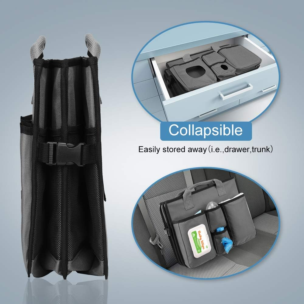 Collapsible Trunk Organizer & Diaper Changing Station, Baby Diaper Caddy Organizer with Movable Dividers, Easy-To-Reach for Back Seat Travel Car Organizer, Waterproof Car Trunk Organizer Groceries image number 1