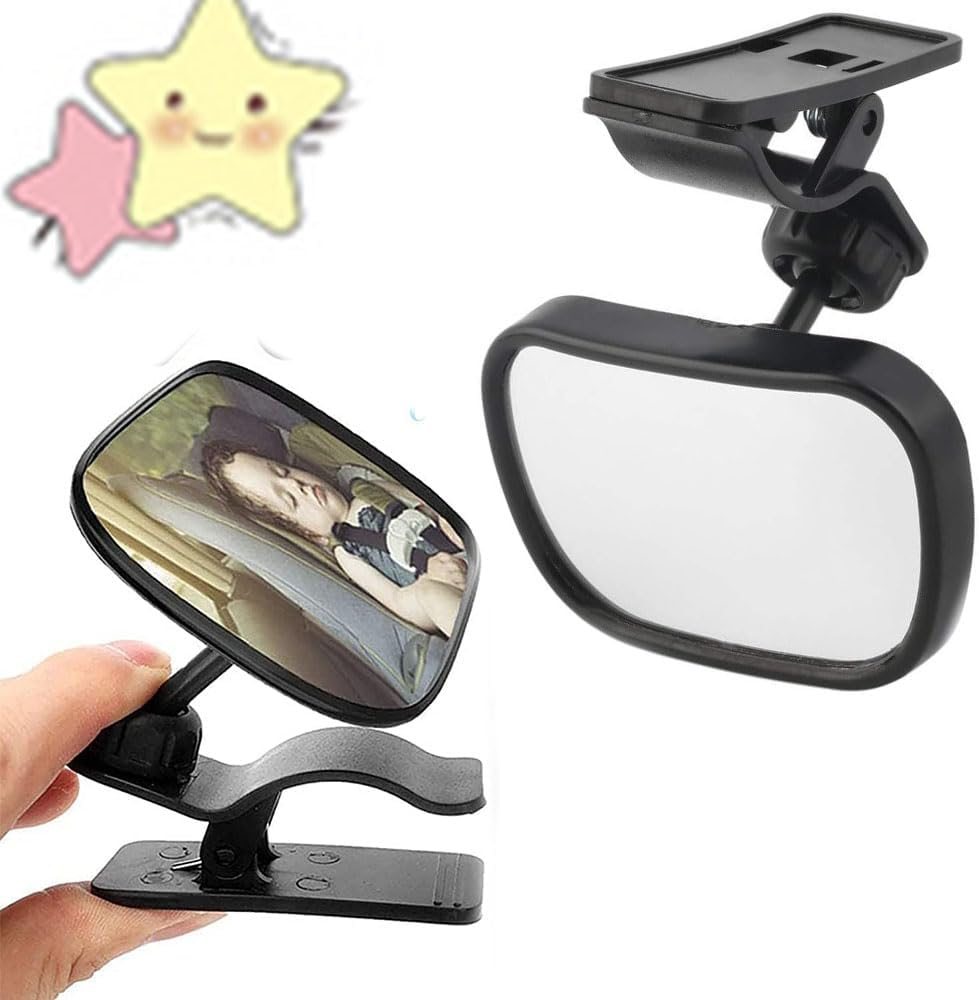 Baby Car Mirror,With Clip Back Seat Mirror to See Baby,360&deg; Adjustable Convex Mirror for Infant Backseat,Automotive Interior Rearview for Viewing Rear Baby