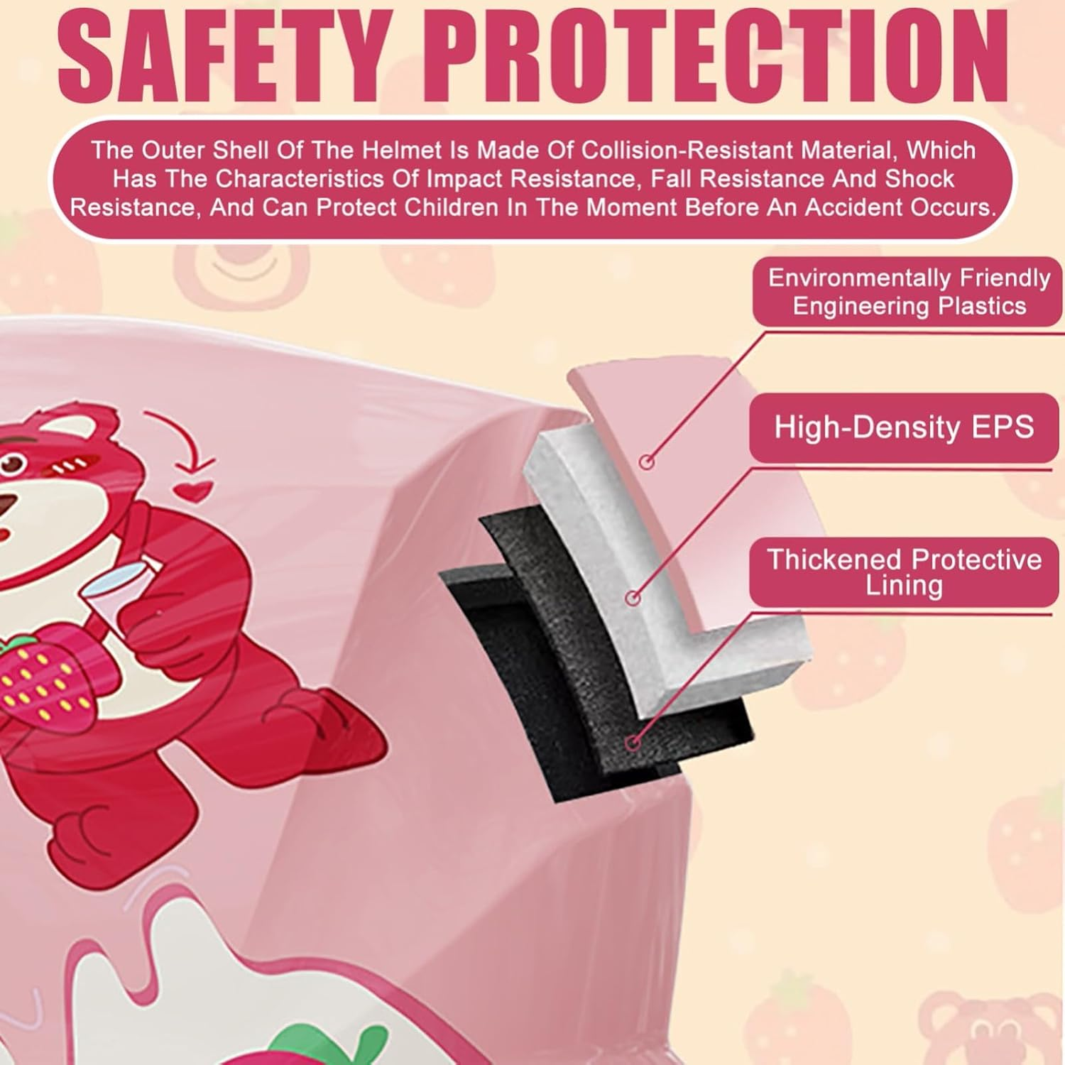 Full Face Cute Children Motorcycle Helmet, ECE Approved Youth Kids Go-Kart Helmet, Four Seasons Fashion Cartoon Boys Girls Helmet, Skateboard Jet Moped ATV Vintage Helmet - B image number 5