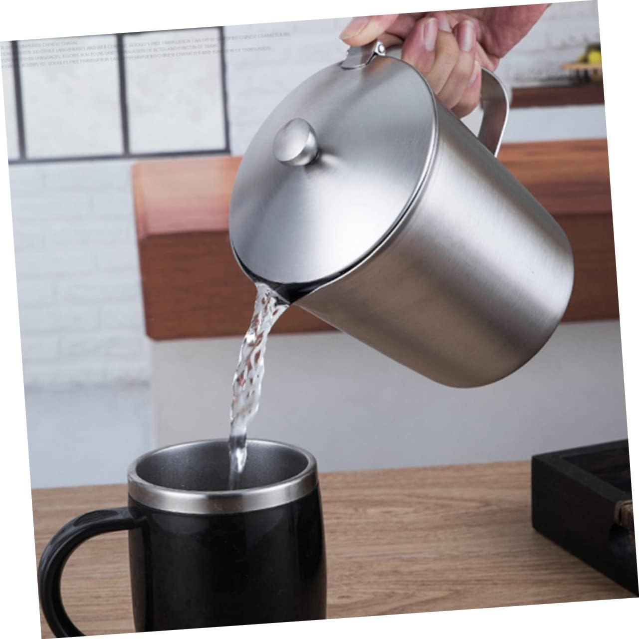 TOPPERFUN Stainless Steel Measuring Cup Lid and Graduations for Latte Art and Coffee Preparation Milk Tea Cup for Espresso and Baking image number 5