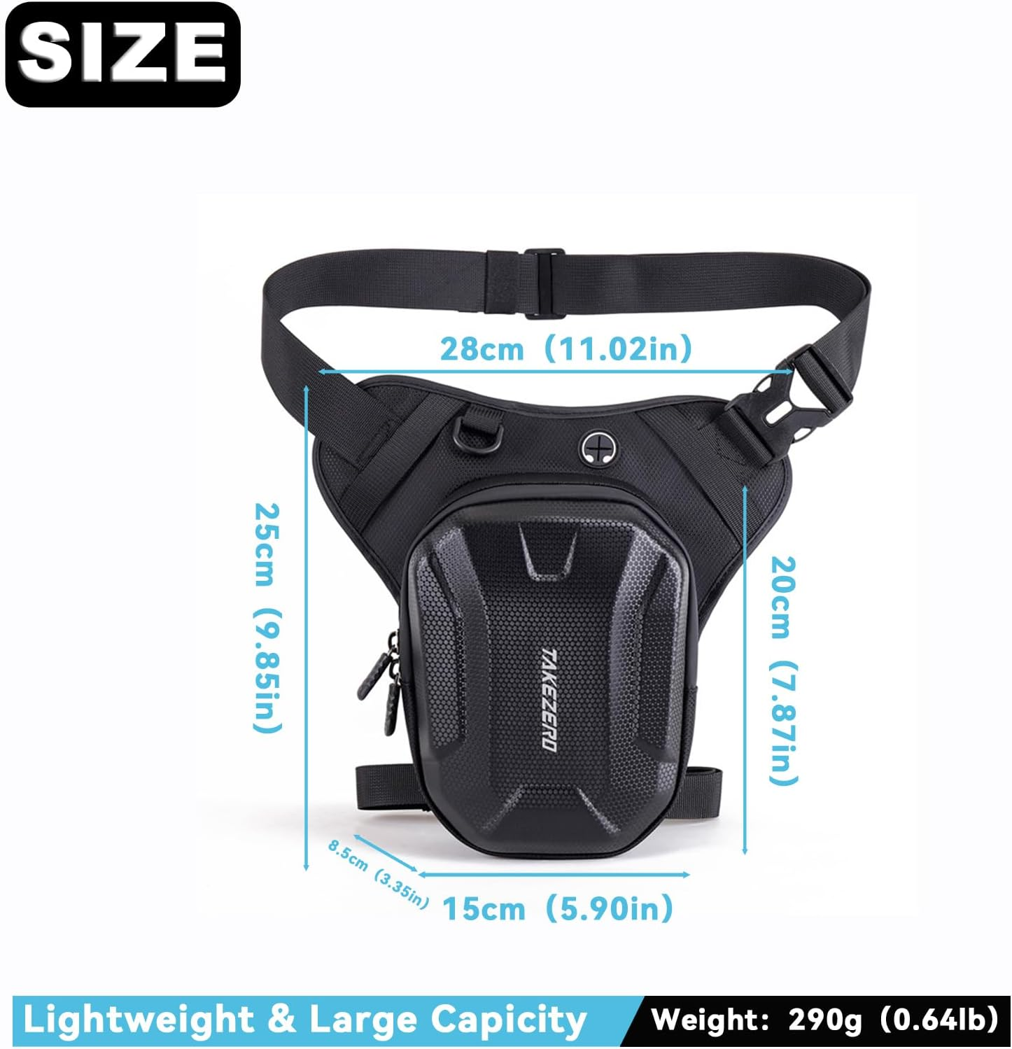 Thigh Bag,Motorcycle Leg Bag Water-Resistant,Drop Leg Bag for Men Women, Multifunctional EVA Drop Leg Pouch,Expandable Storage Pack for Cycling Hiking Climbing Fishing - Black Mtx1 image number 2