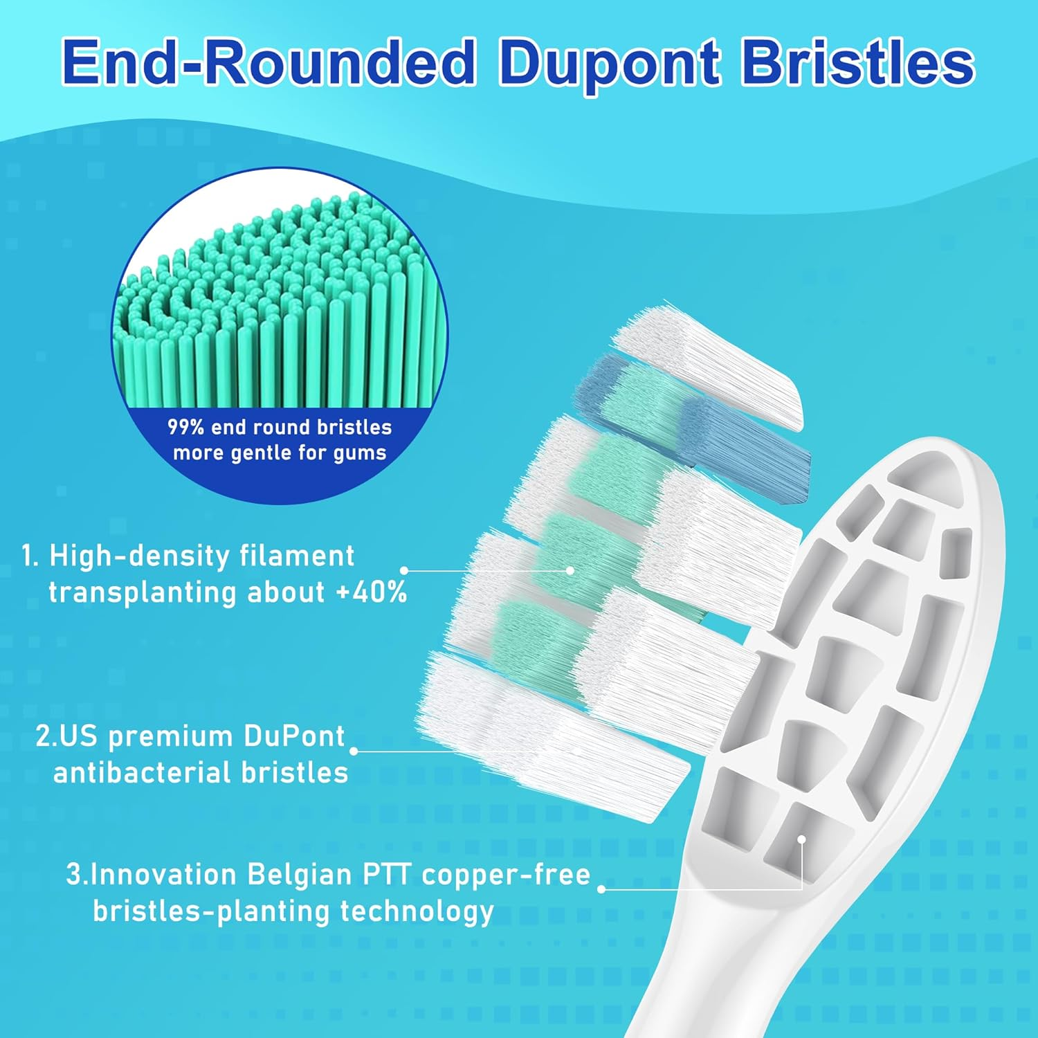 Replacement Toothbrush Heads for Philips Sonicare：10 Pack Soft Replacement Electric Brush Head C2 Compatible with Phillips Sonicare Diamondclean Protectiveclean Easyclean Flexcare Healthywhite Control Snap-On for Adults（White） image number 2