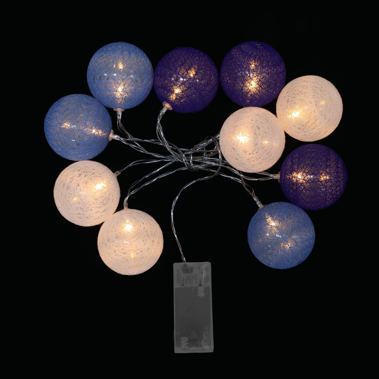 Anneome Battery-Operated Cotton Ball Fairy Lights with Blue Cotton Balls, Decorative LED Lamp Chain for Indoor, Wireless, Stable and Safe Room Lighting for Party Decoration image number 3