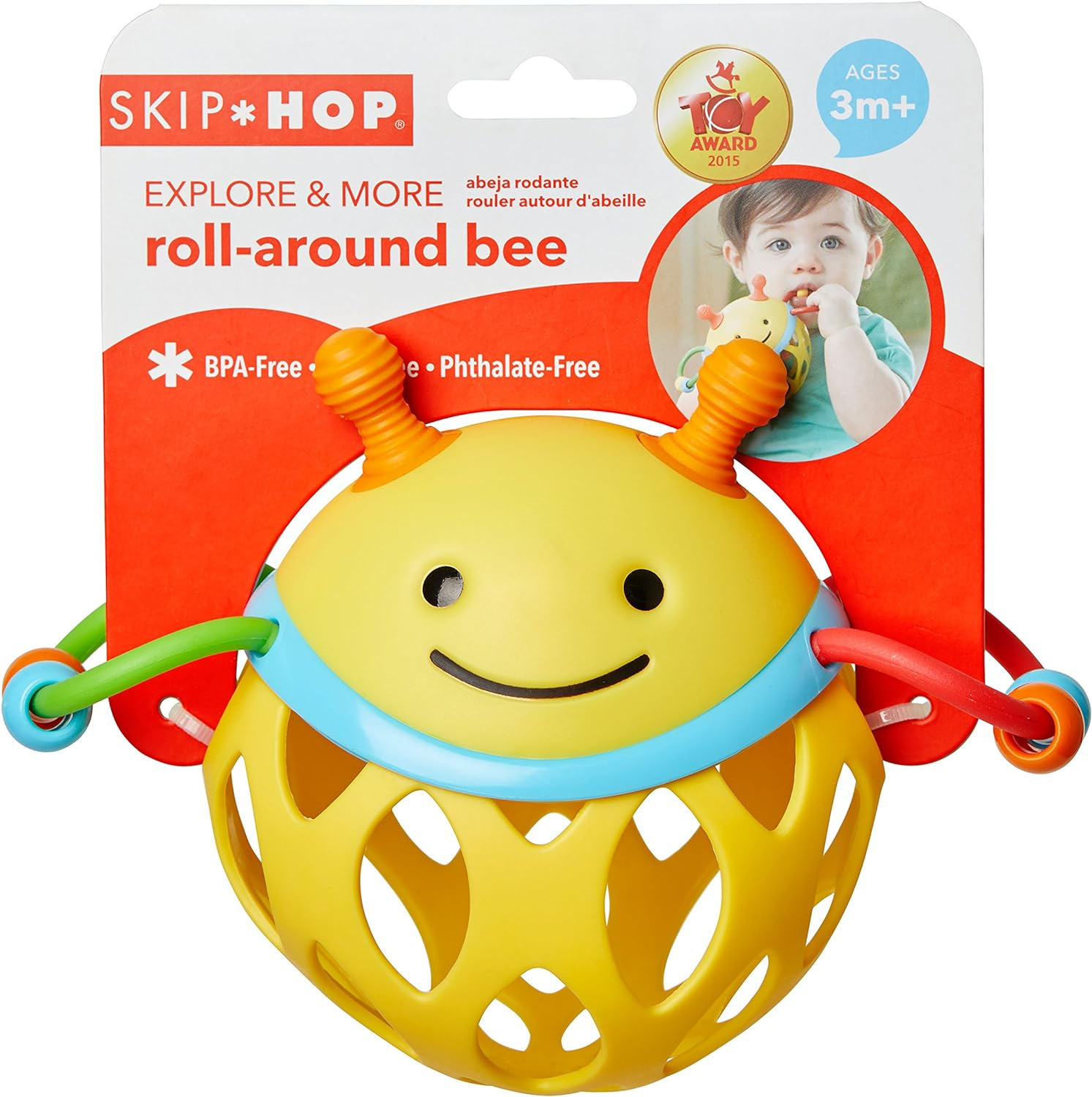 Skip Hop Explore and More Roll around Rattle Toy, Bee image number 2
