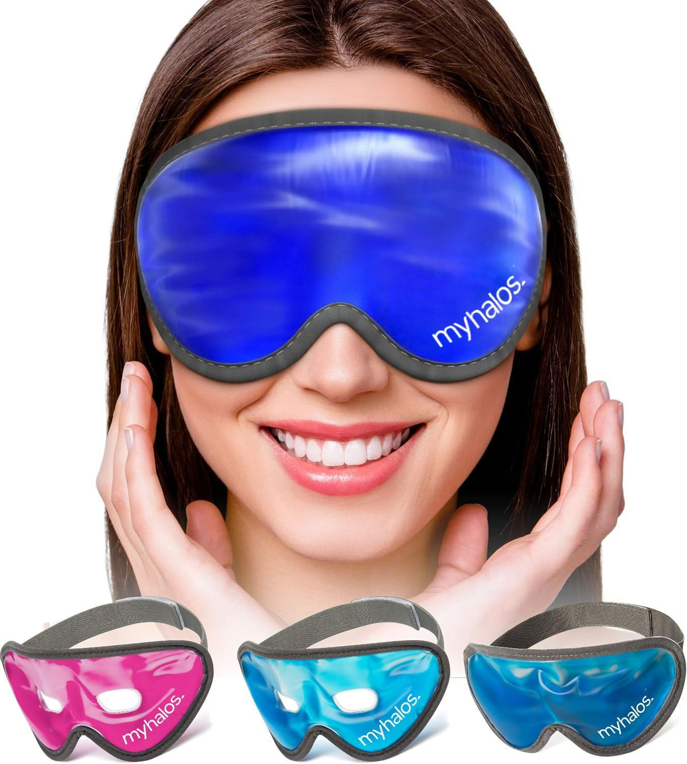 Cooling Eye Mask -Myhalos Mask- Reusable Gel Eye Mask for Cold Therapy- Our Ice Eye Mask Helps Soothe Puffy Eyes and Dark Circles Cold Eye Mask