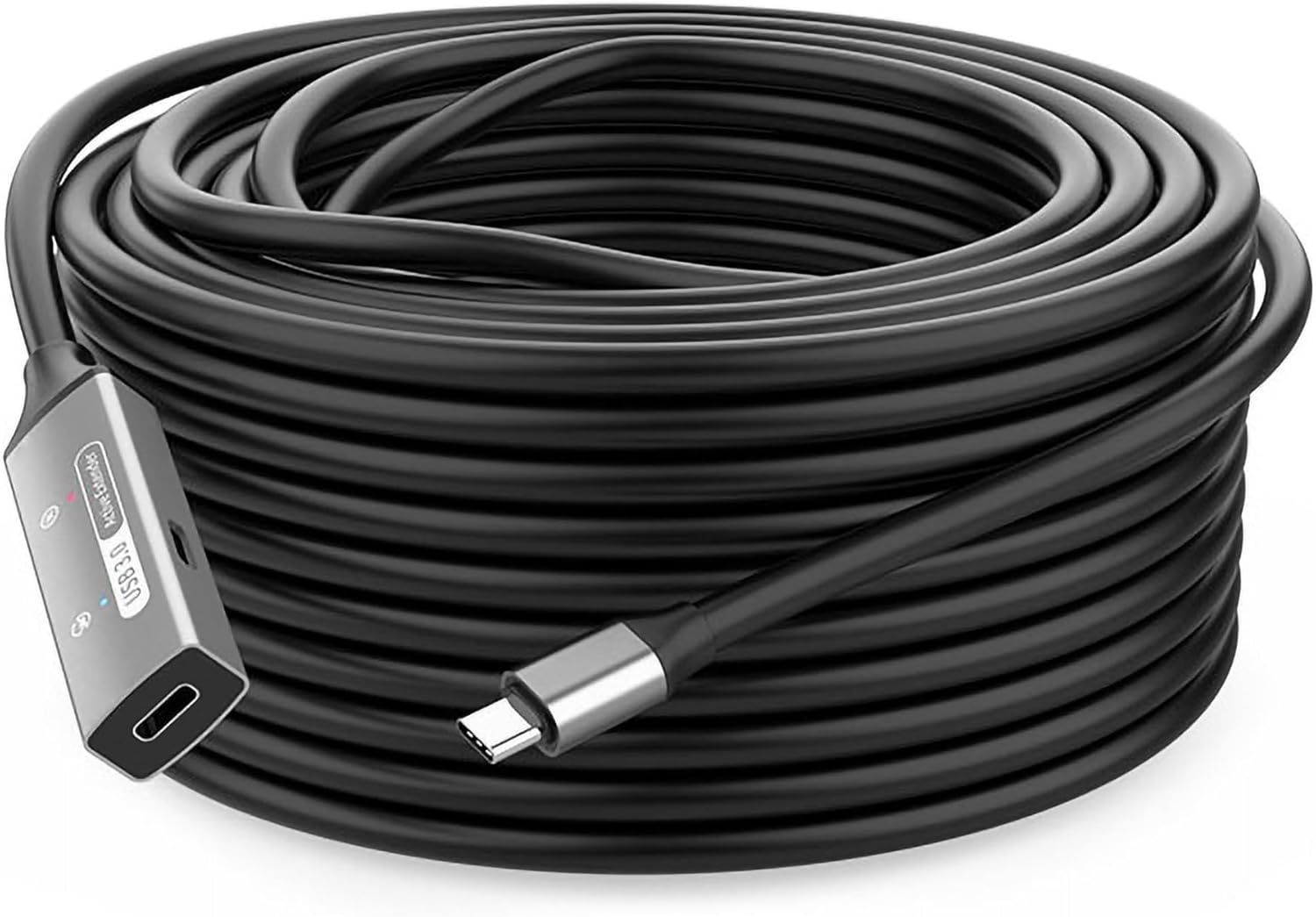 Premiumcord Active USB-C Extension Cable with Repeater 15 M, USB-C Female to Male, USB 3.2 Gen 1 Super Speed 5 Gbit/S, 2X Shielded, AWG20/28, Aluminium Housing, Colour Black, Length 15 M image number 4