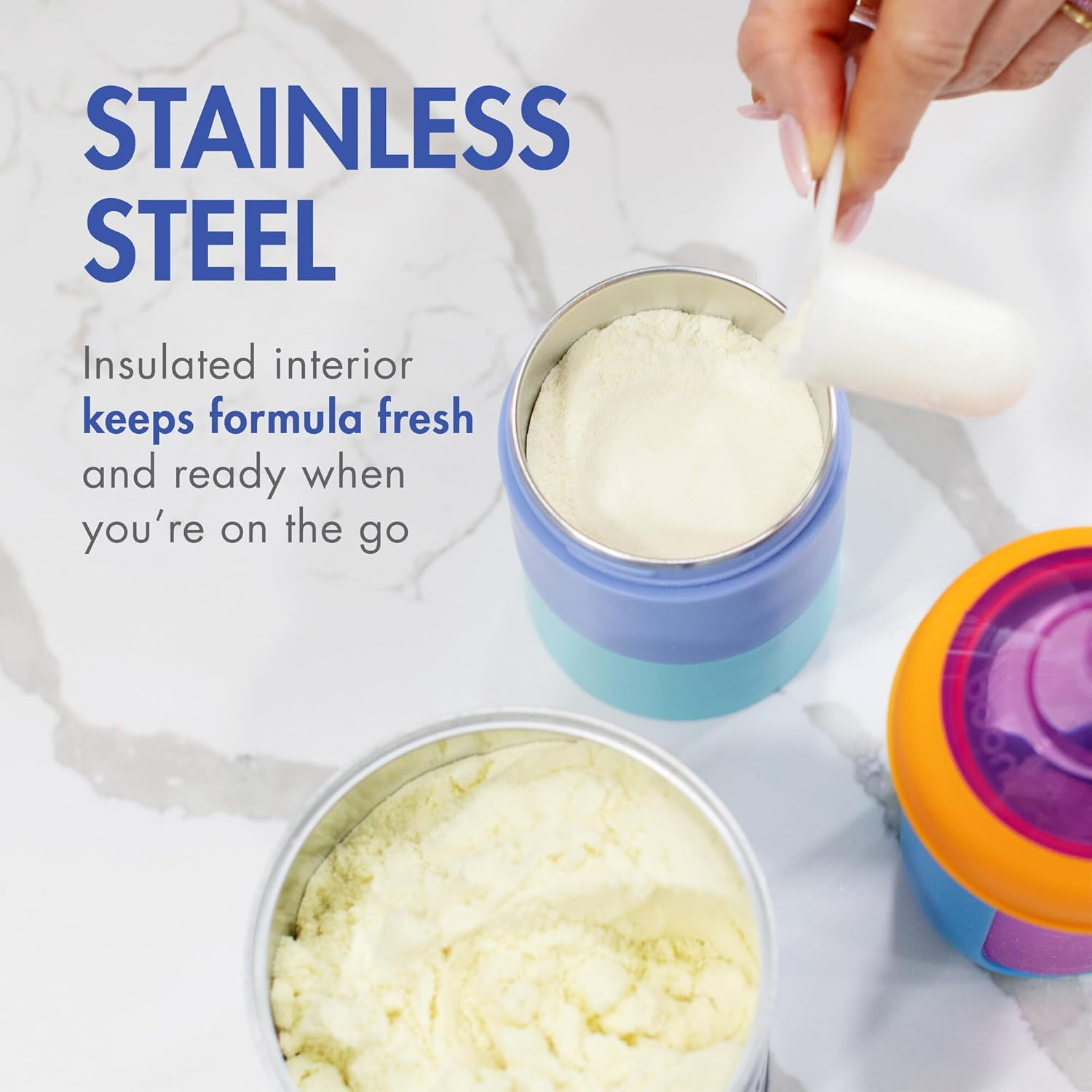 Boon TRIFUL&trade; Stainless Steel On-The-Go 3 Pod Formula Stacker Container, Blue image number 2
