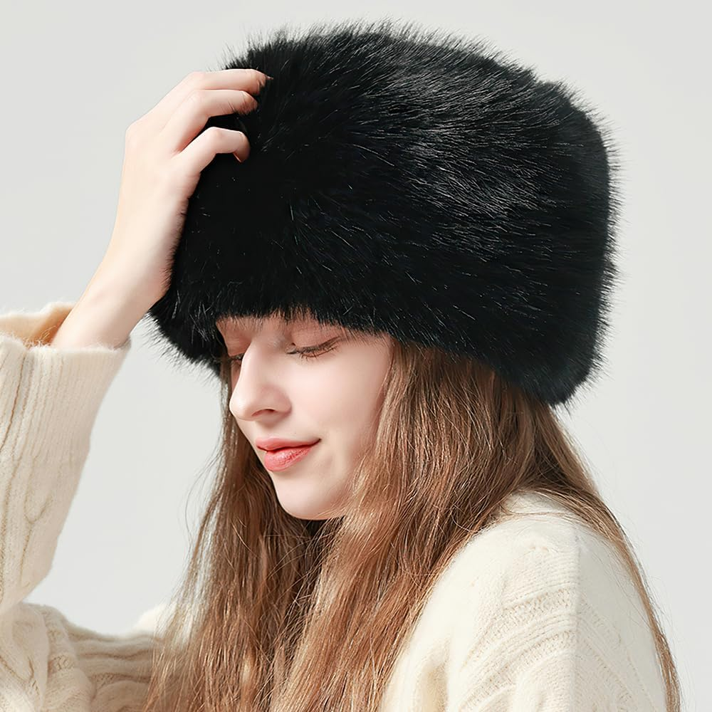 Ushanka Russian Bomber Hat for Women Cossack Trimmed Skullies Beanies Winter Trapper Hat for Travel Hunting Skiing Fluffy Earwarmer - Beige image number 2