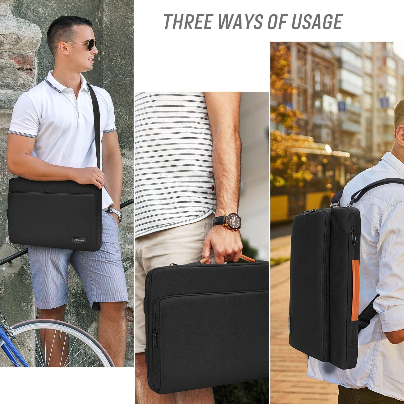 KIZUNA Laptop Bag Case 17 Inch Computer Shoulder Sleeve Briefcase for LG Gram 17/Dell G7/17.3" MSI 17/17.3" HP Probook 470/Lenovo Ideapad 700/Predator Ph717-71-746/Alienware X17,Black image number 5