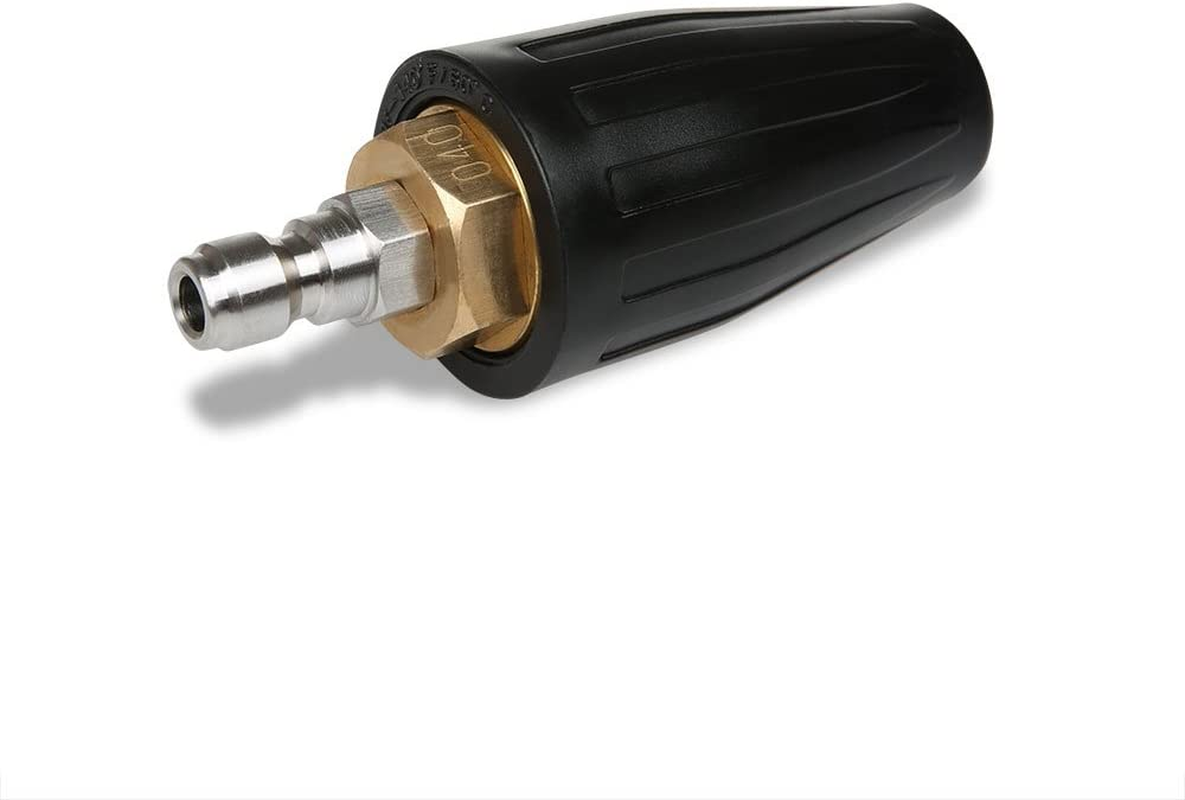 NUZAMAS 2.64GPM (10L/M) Max 3600PSI 360 Degree Rotating Turbo Head Spray Nozzle for High Pressure Washers Cleaner Gun (1/4" Quick Connector) image number 6