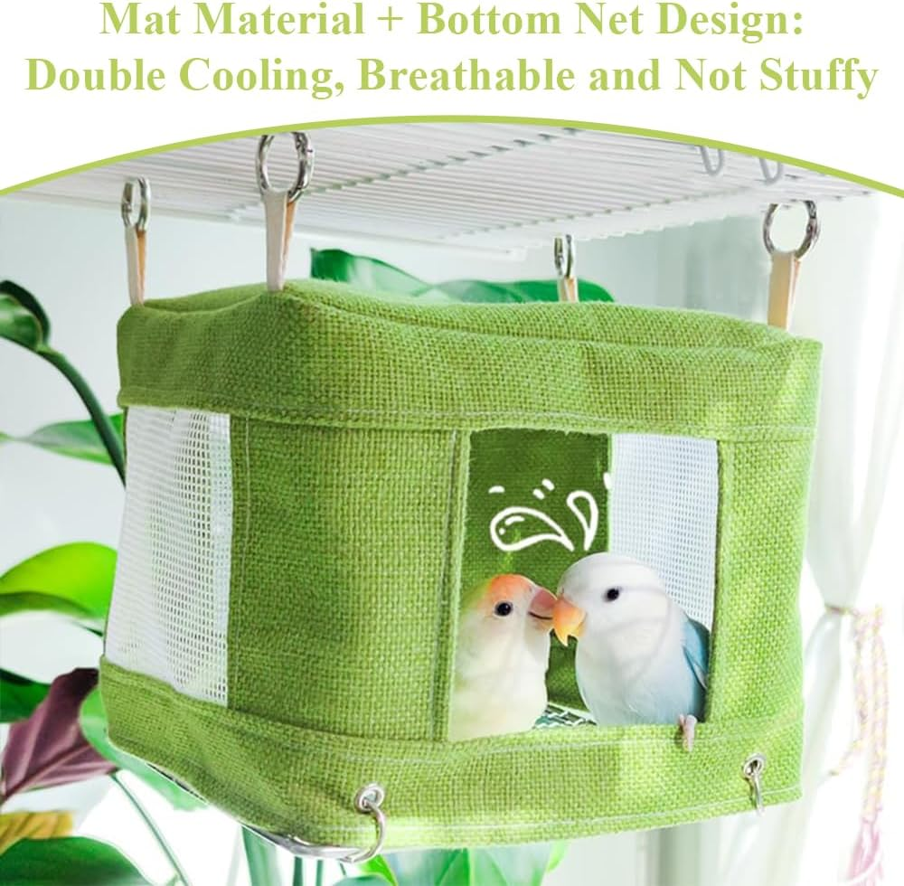 Cool Bird'S Nest,Hanging Hammock Tent,Summer Breathable Bottom Mesh Mat,Pet Cave Hammock,Parrot Nest Tent Stand,Pet Supplies,For Medium Birds,Parrots image number 2