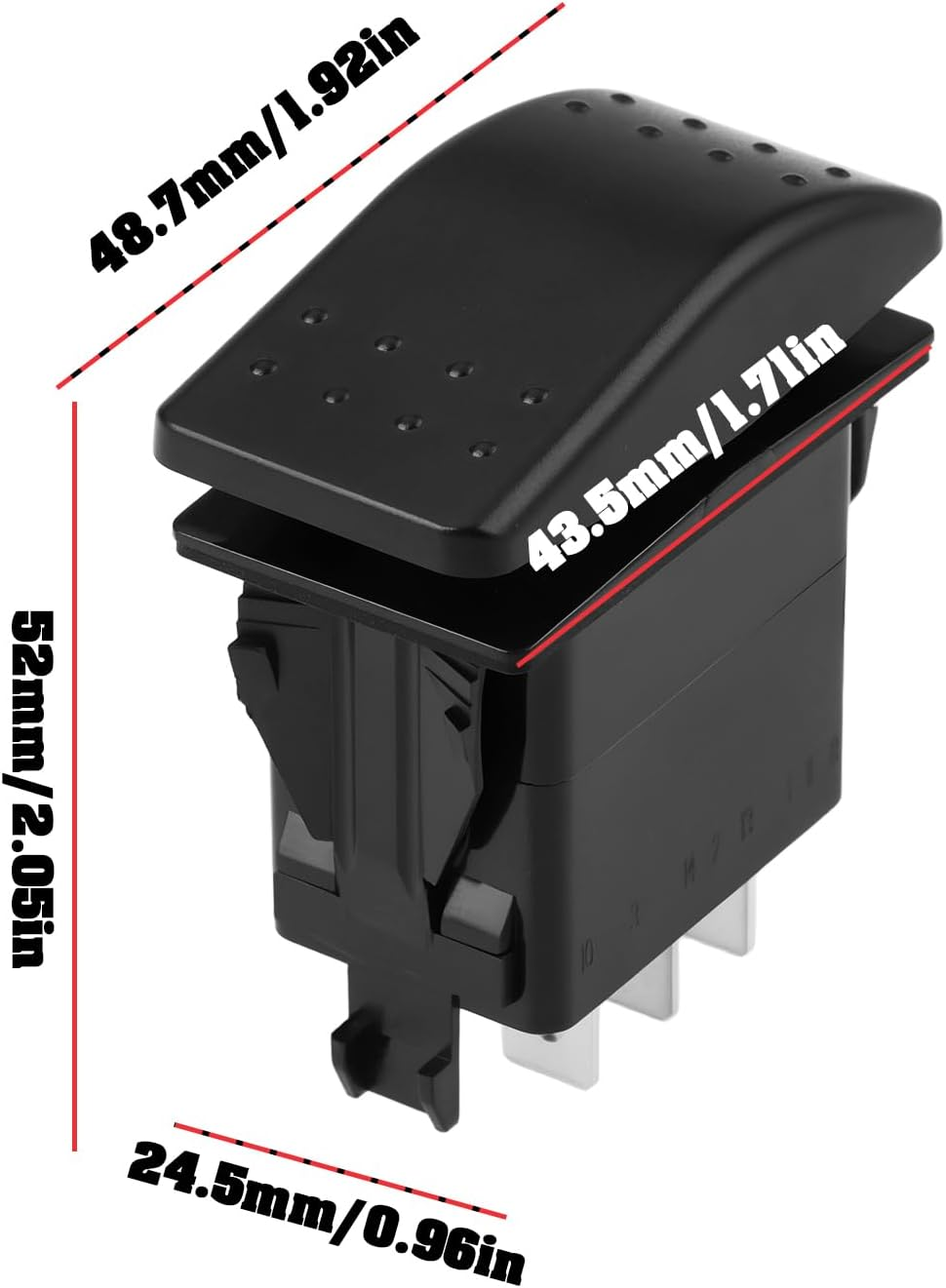 6 Pin 3 Speed Rocker Switch 12V/20A VLD2S00B-AZC00-000 Suitable for Automotive Marine Industrial Control Panels image number 4