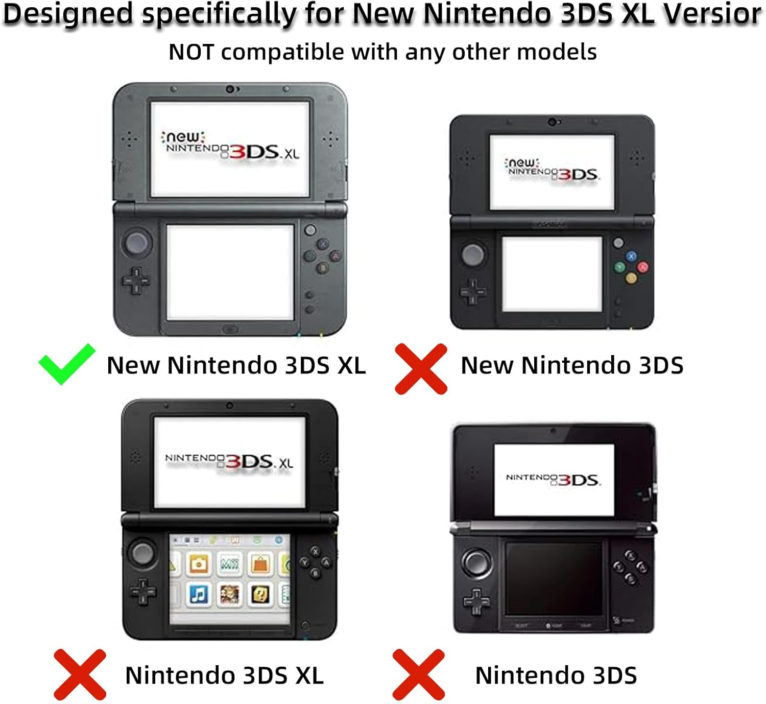 Suytvenxau New 3DS XL Case - Ultra Clear Crystal Transparent Hard Shell Protective Cover Compatible with 2015 Nintendo 3DS XL LL, Shockproof Scratch Resistant Protective Case for Everyday Use image number 1