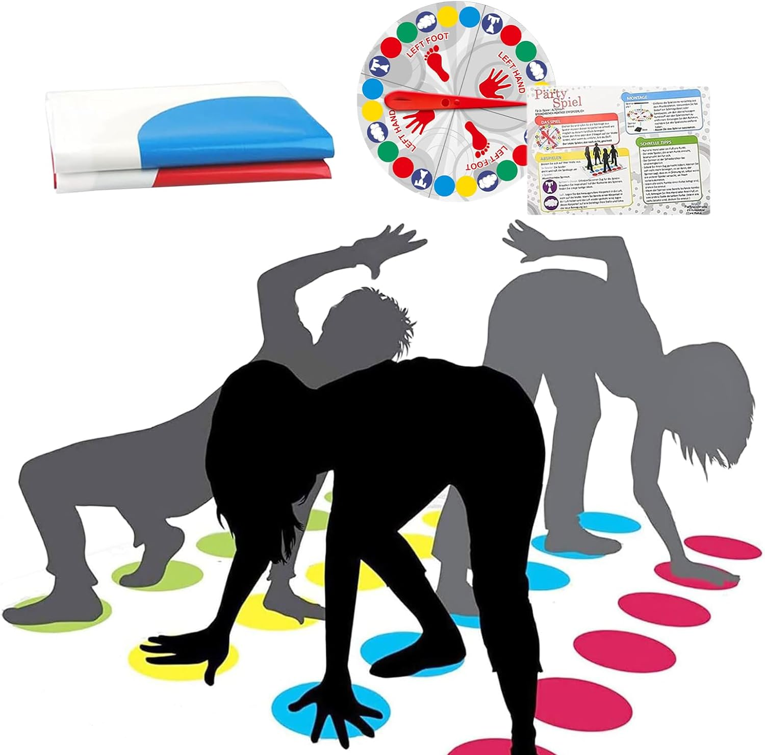 Twisting Game for Kids Adult, Twisters Game, Floor Game Twisting Activity Mat, Floor Mat Game with Spinner, Games Interactive Toys, Twist Poses Large Mat for Kids Adults Gifts image number 3