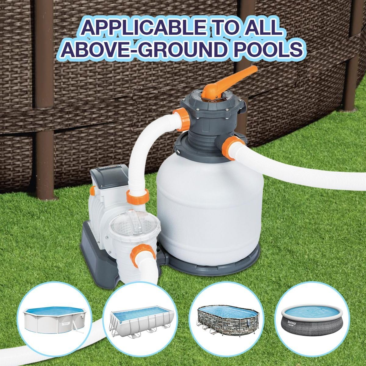 2200 Gallon above Ground Swimming Pool Sand Filter Pump image number 3