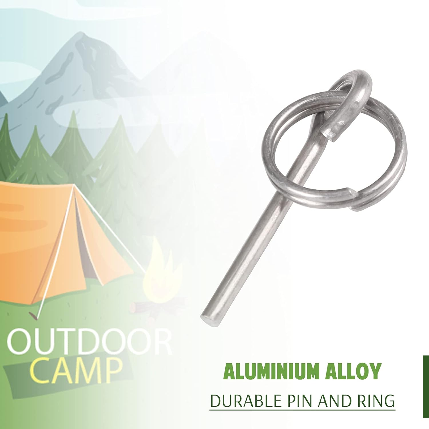 BRILLIANCE4U Tent Pin & Ring Replacement, Pole Connectors, Aluminum Rings, Building Tool, Accessories 5 Pack image number 2