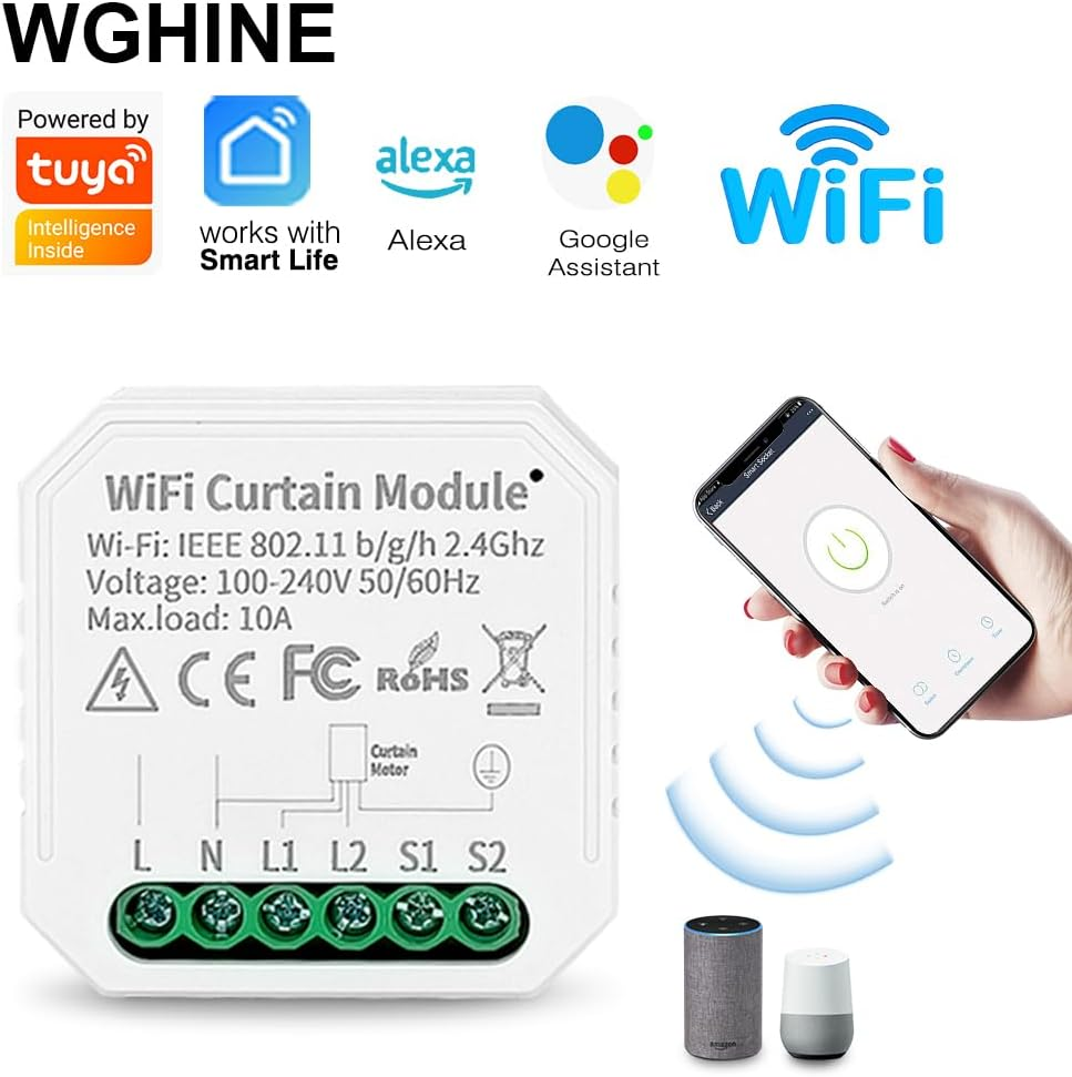 Tuya Wifi Curtain Blinds Module Switch Roller Shutter Motor Smart Life App Remote Control Voice Control with Alexa image number 6