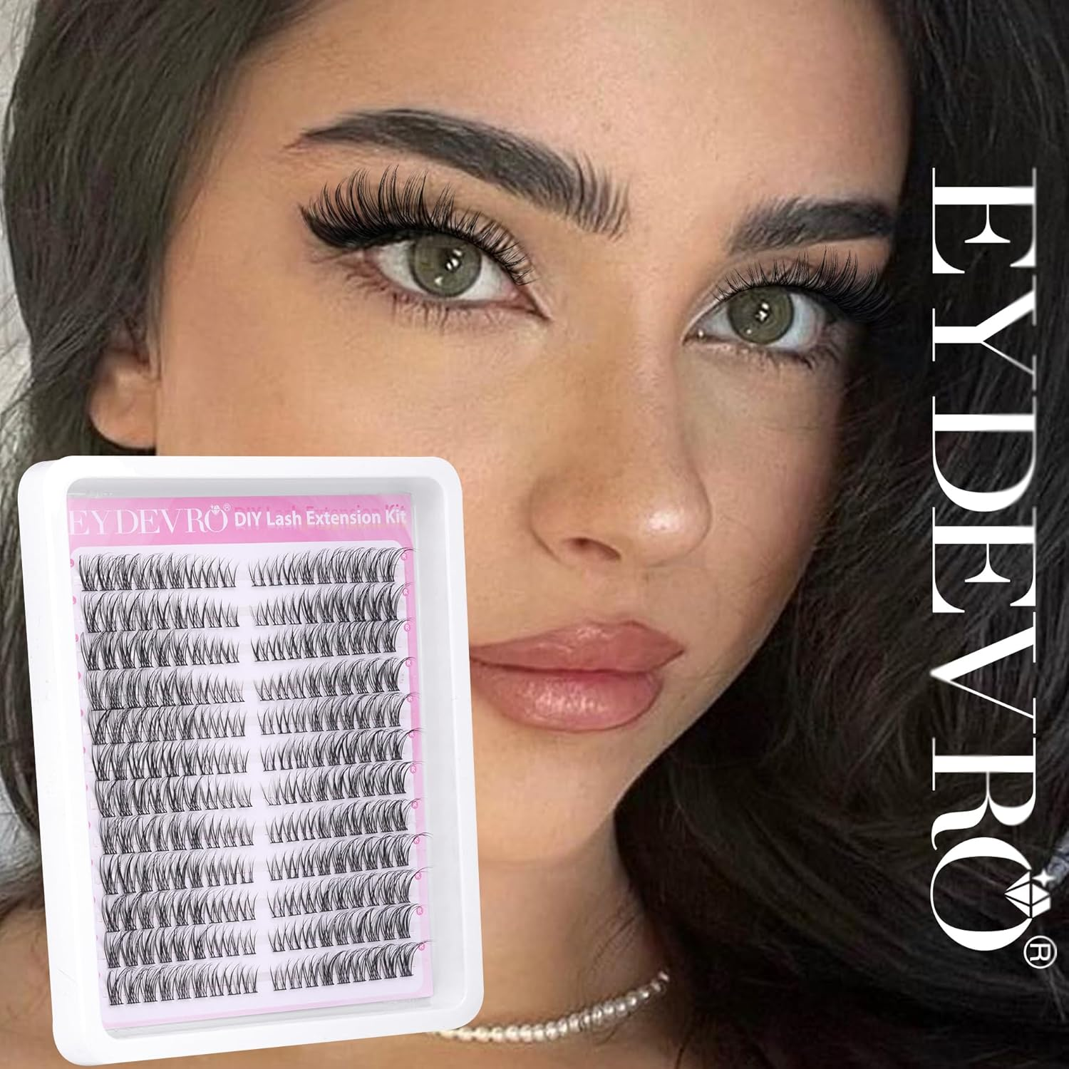EYDEVRO Natural Lash Clusters Wispy Eyelash Clusters C Curl Fox Eye Cluster Lash Extensions 216Pcs Cluster Eyelashes DIY Individual Cluster Lashes