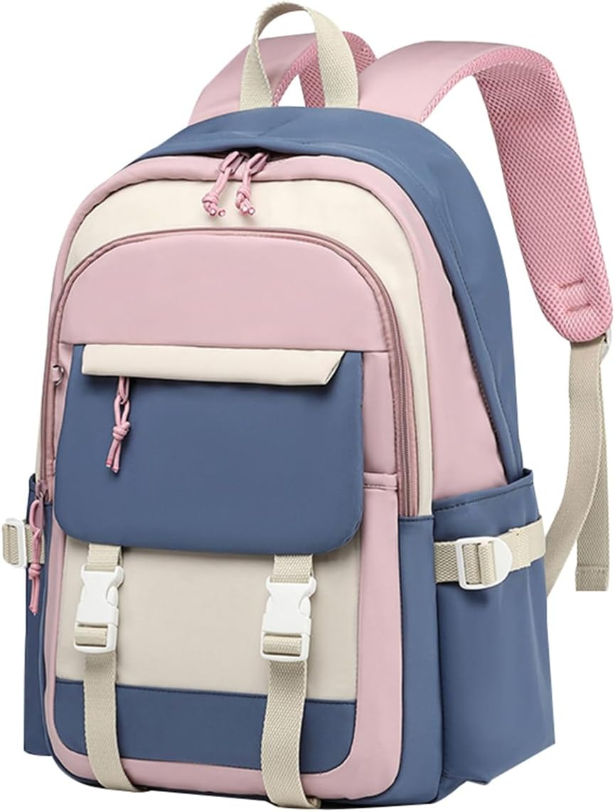 Sellerfun Junior Middle School Backpack Color Block Gilrs Daypack Fir for School Outdoor