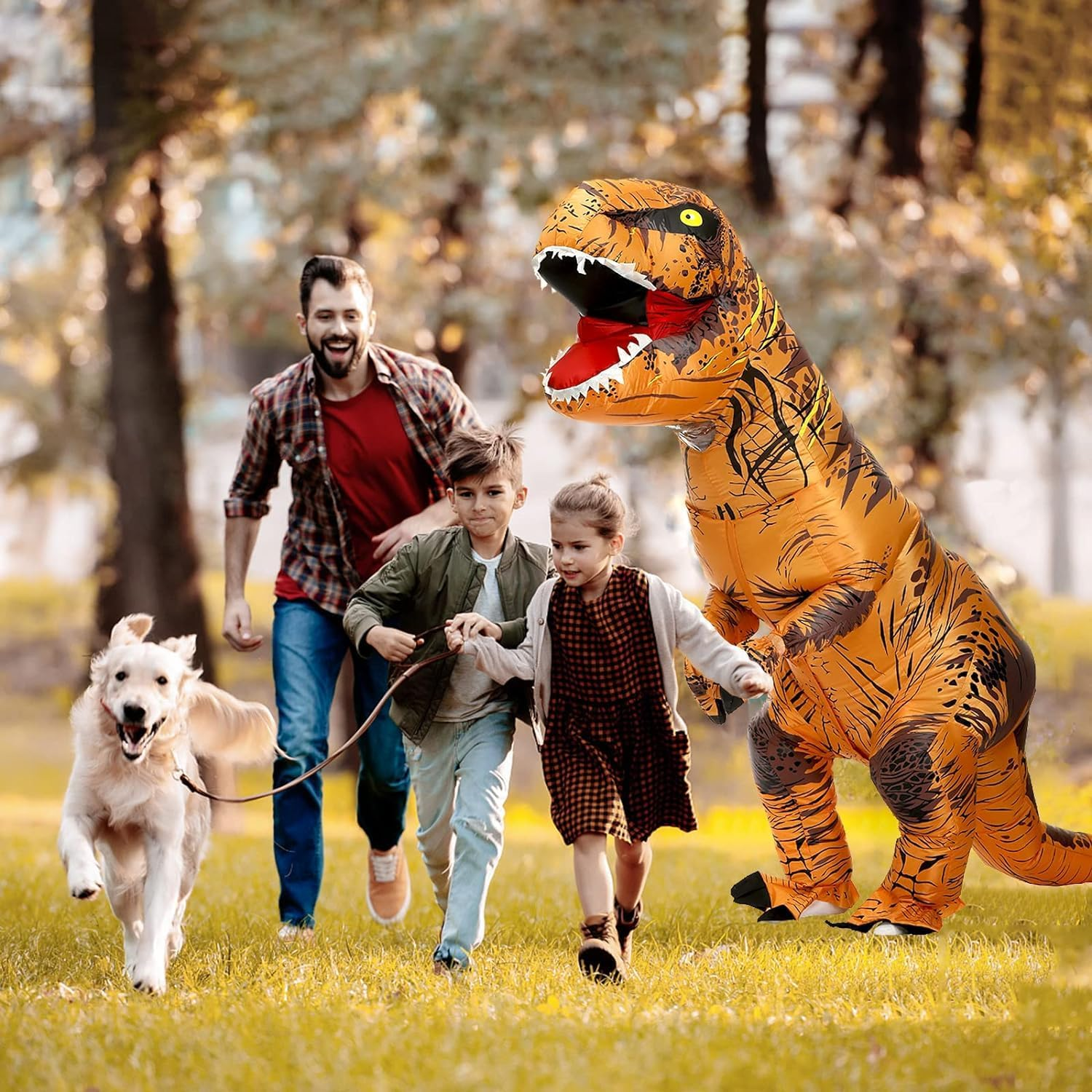 Inflatable T-Rex Costume, Dinosaur Costume for Adults Funny Cosplay Halloween Fancy Dress for Partys, Halloween, Easter,Christmas image number 3