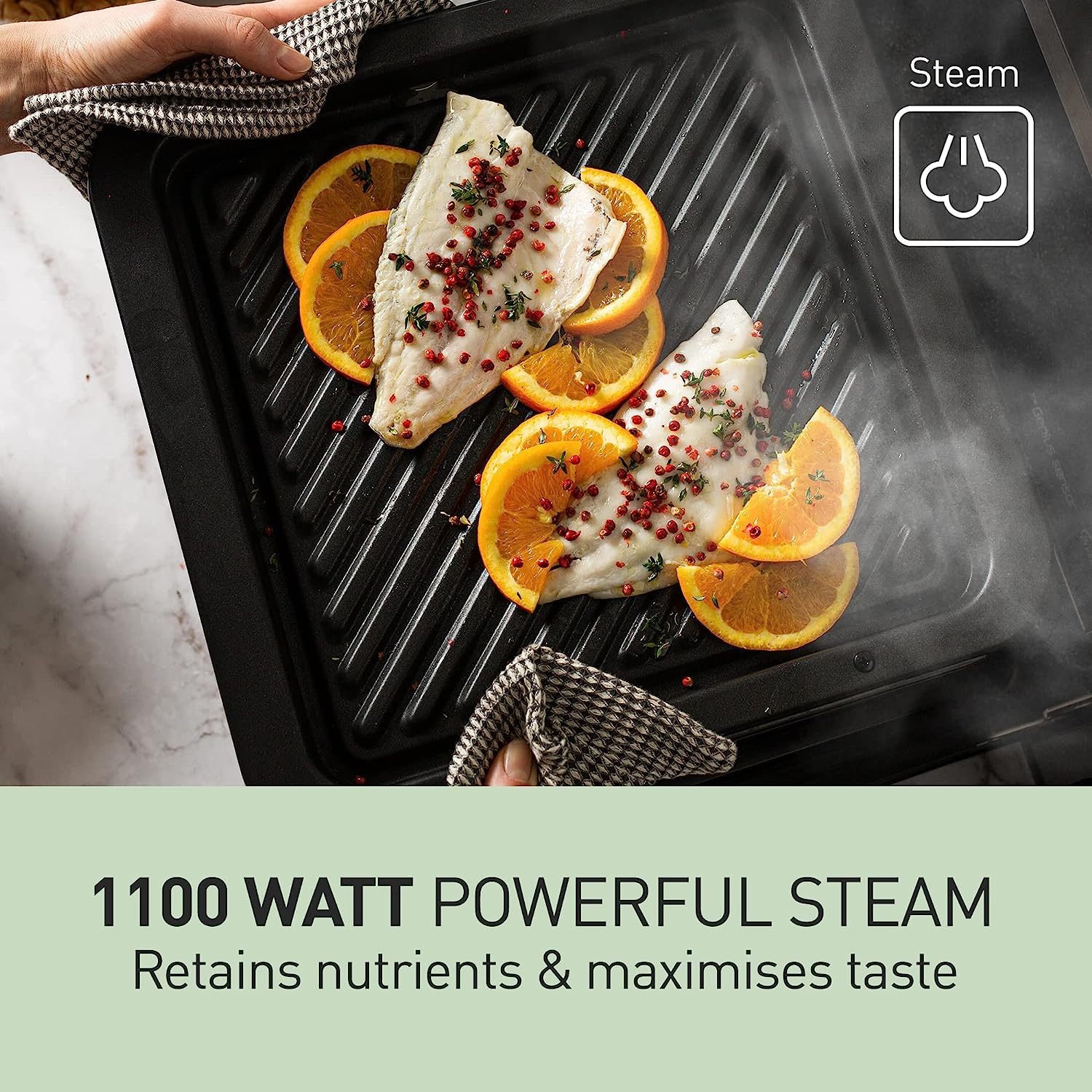 Panasonic 27L 4-In-1 Flat-Bed Combination Microwave Oven with Steam, Grill or Bake Functions 1000W (NN-DS59NBQPQ) image number 4