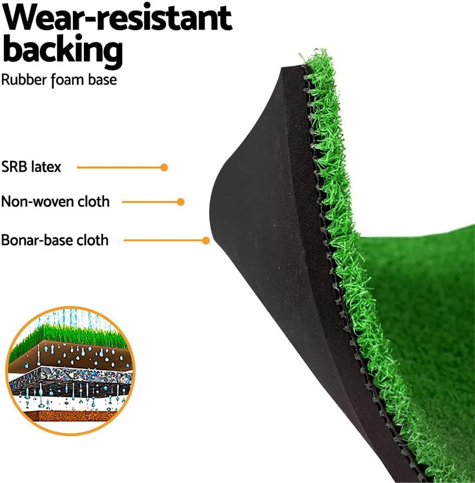 Everfit Golf Hitting Mat, 3-In-1 60 X 40Cm Green Golfs Practice Driving Range Mats Training Equipment for Outdoor Indoor Garden, Foldable Portable Non-Slip Base Wear-Resistant Backing image number 3