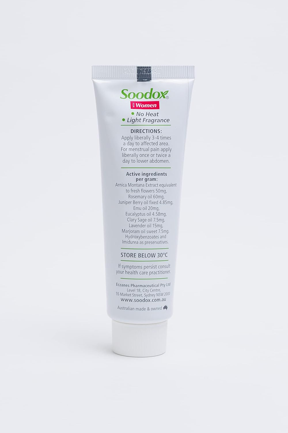 Soodox for Women Pain Relief Cream - 100% Natural Active Ingredients and 100% Australian Made, 75G