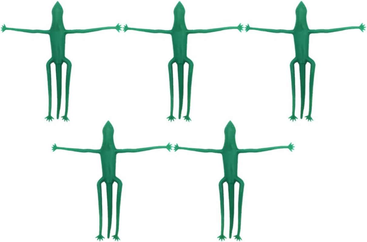 LALAFINA 5PCS Cartoon Animal Garden Ties Lizard Style Green Plant Support Bands Reusable Tree Branch Organizers for Gardening and Decorative Use image number 3