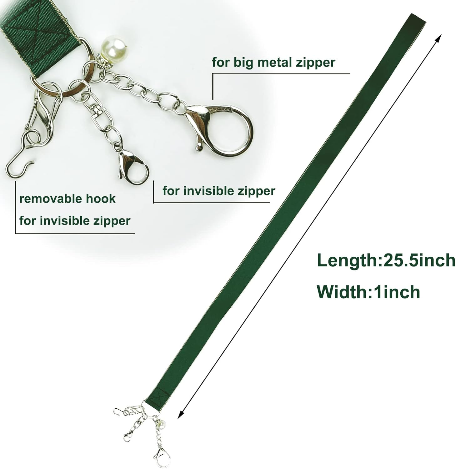Zipper Helper Pull for Dresses - with 3 Different Types of Hooks - Dress Zipper Pull Helper - Dress Zipper Helper - Zipper Puller Helper for Boots - Zipper Helper for Elderly - FYOURH - Green image number 4
