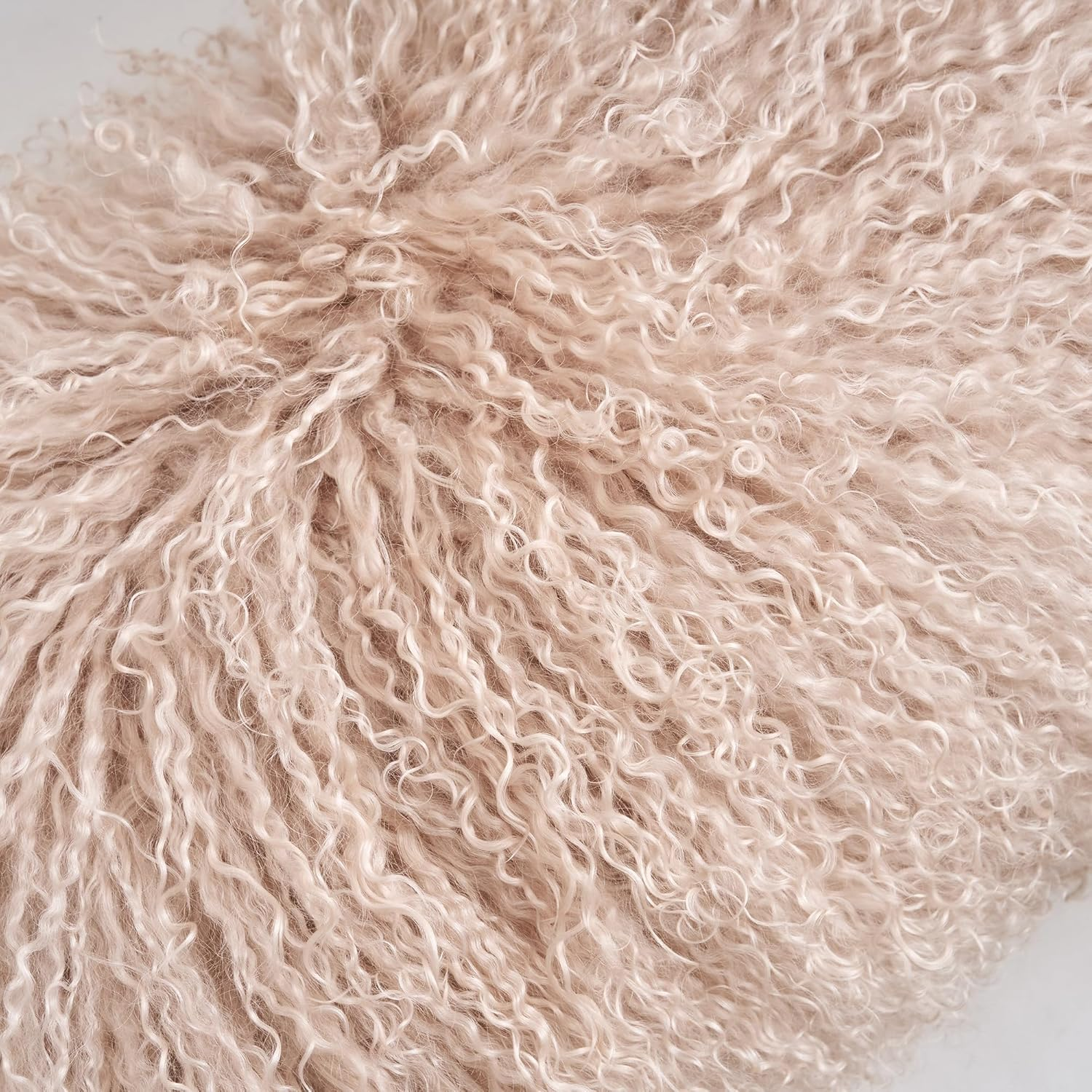 Genuine Mongolian Lamb Fur Pillow Cover &ndash; 30X50Cm Soft Curly Wool Cushion Case &ndash; Luxurious Decorative Accent for Sofa, Bed, or Chair (Dusty Pink) image number 1