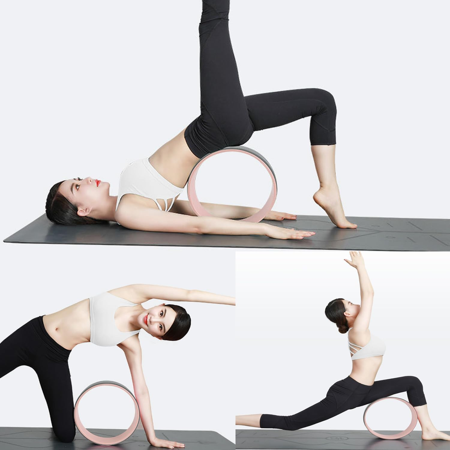 Yoga Wheel Back Stretcher, Fitness Yoga Wheel for Stretching, Yoga Prop Wheel, Comfortable Support for Yoga Poses, Body Sport Yoga Back Roller for Relieve Back Pain, Exercise Yoga Backbend Wheel image number 3