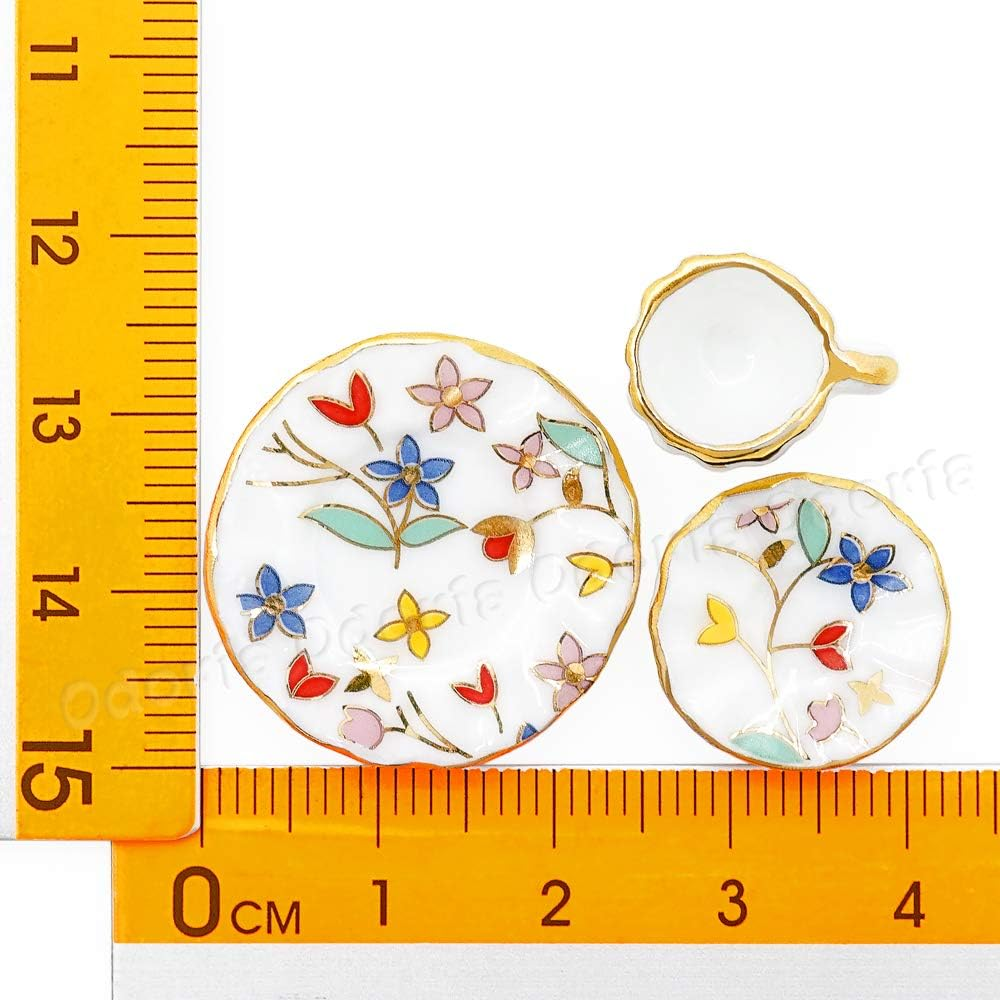 Odoria 1/12 Scale Dolls House Miniature Tea Sets 15Pcs Dollhouse Accessories, Blossom image number 5