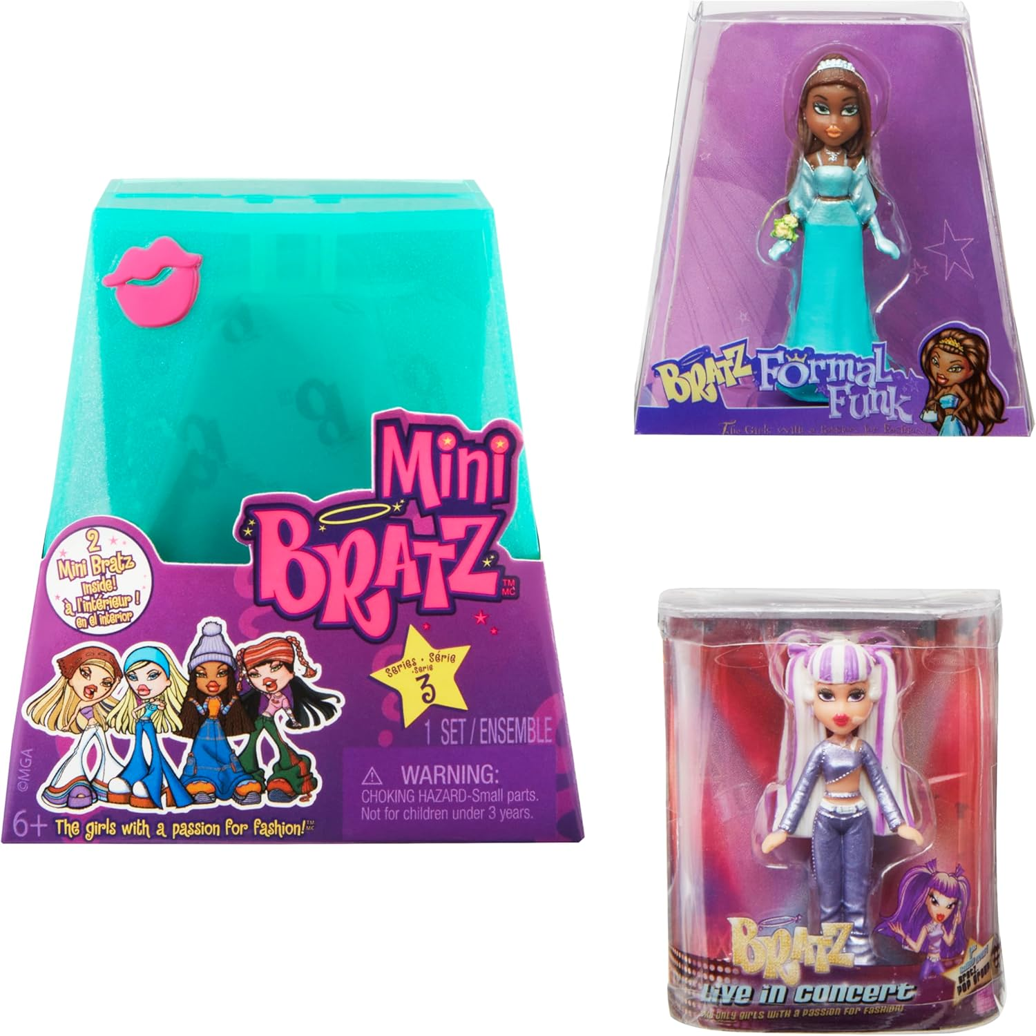Bratz Mga'S Miniverse Mini Series 3 - Y2K Nostalgia - 2 Mini Pack - Blind Packaging Is Also a Display - Collectable Figures for Children and Collectors from 6 Years