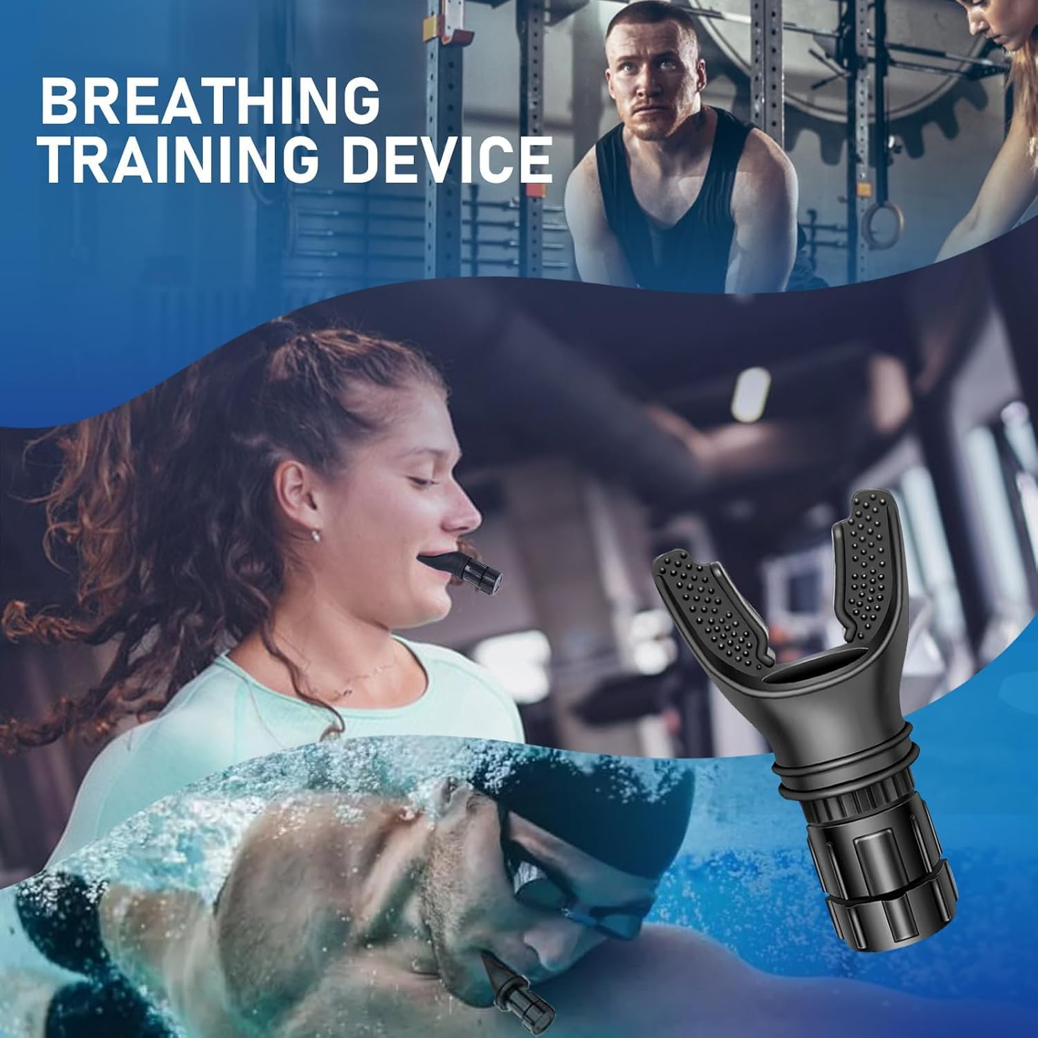 Cozioz Respiratory Trainer Compact Lung Exercise Device with Premium Silicone Adjustable Resistance Breath Trainer Portable & Easy to Clean for Lung Health
