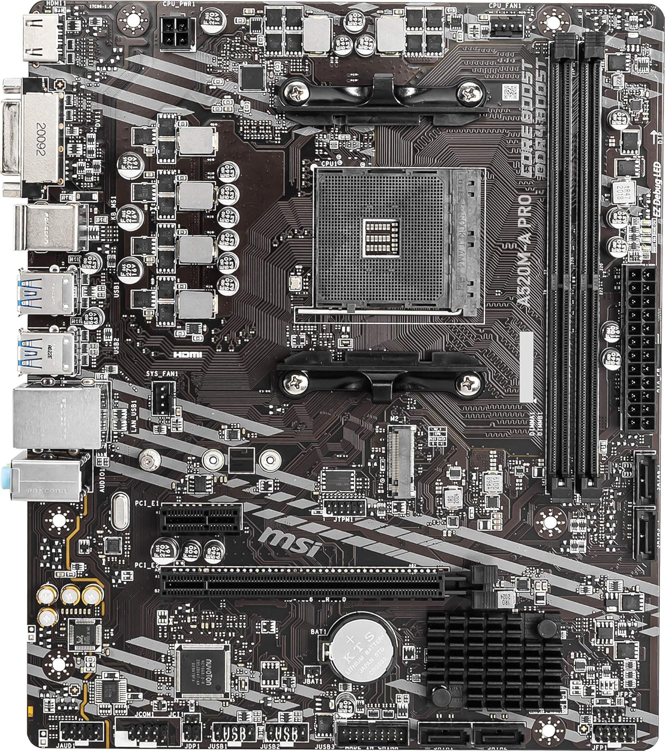 MSI Motherboard A520M-A PRO [Ryzen 5000 Series (AM4) Compatible] Micro ATX [AMD A520 Equipped] MB5136 image number 4