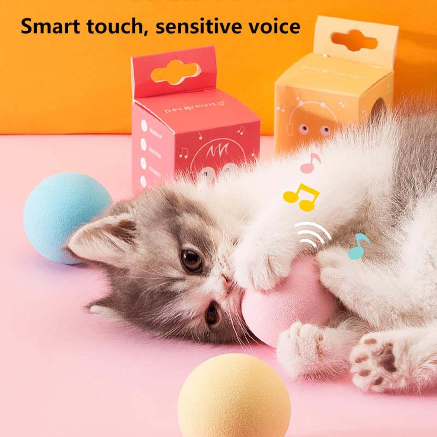 Yuanstore Cat Training Toy Pet Playing Ball Pet Squeaky Supplies Smart Cat Toys Interactive Ball Catnip Kitten Kitty Products Toy for Cats - Elastic Suction Cup image number 3
