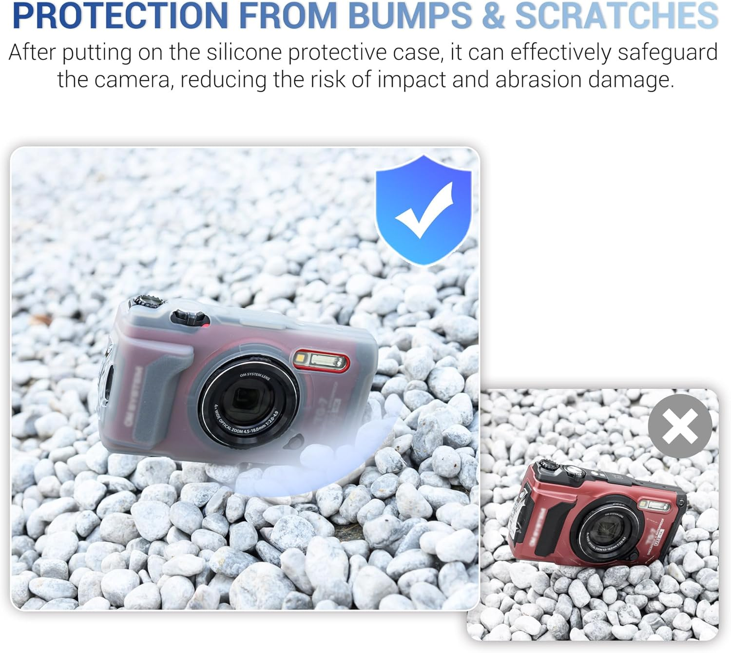 JJC TG-7 Silicone Jacket Case Protector for Olympus OM System TG7, Replace CSCH-128, Anti-Scratch Cover Providing Extra Protection and Grip